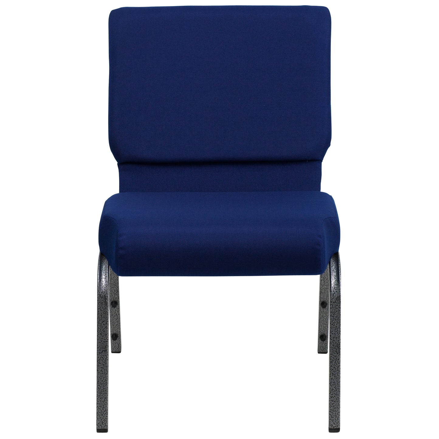 HERCULES Series 21''W Stacking Church Chair in Navy Blue Fabric - Silver Vein Frame Navy Blue Fabric/Silver Vein Frame