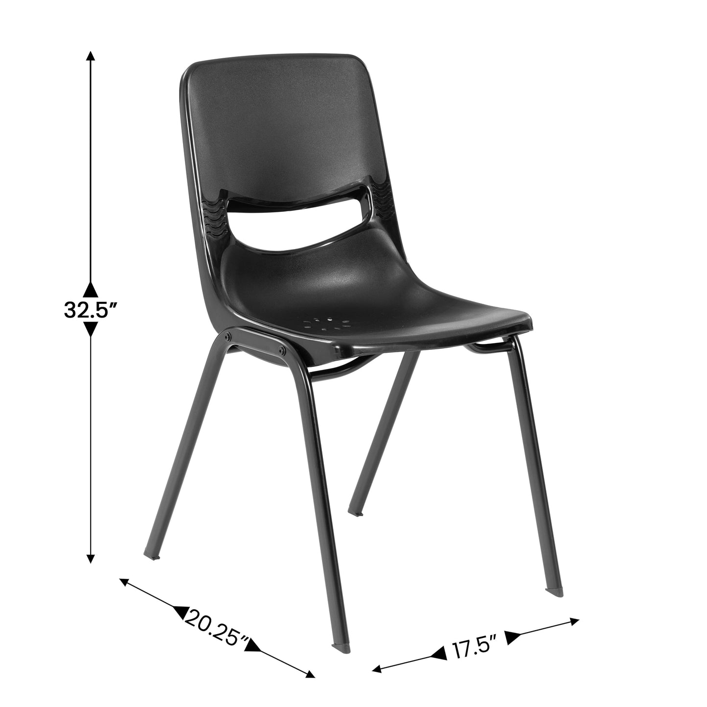 HERCULES Student Desk with Open Front Metal Book Box, Walnut Desktop, and Silver Frame and Black Heavy-Duty Flex Comfort Classroom Stack Chair Walnut Top/Black Chair FD-DESK-GWA-SCH3BB-GG