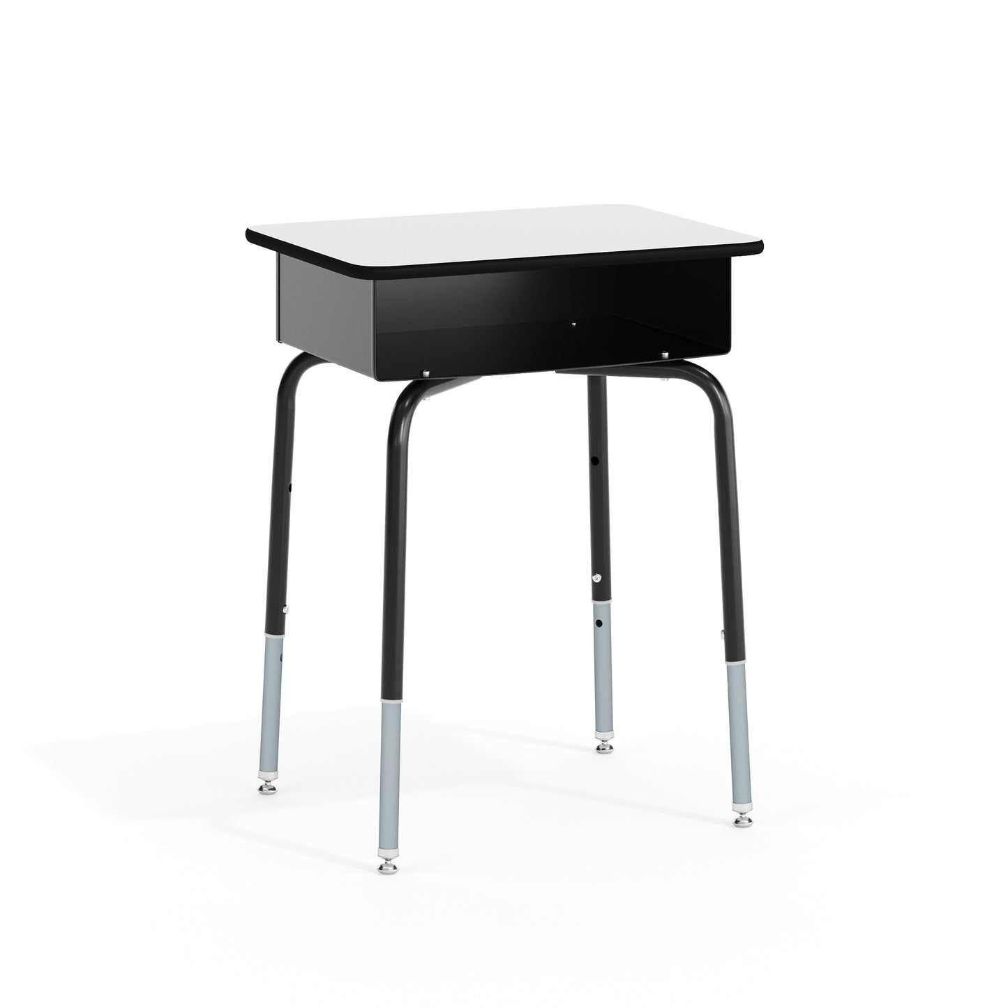 Billie Student Desk with Open Front Metal Book Box - Gray Gray Top/Black Frame