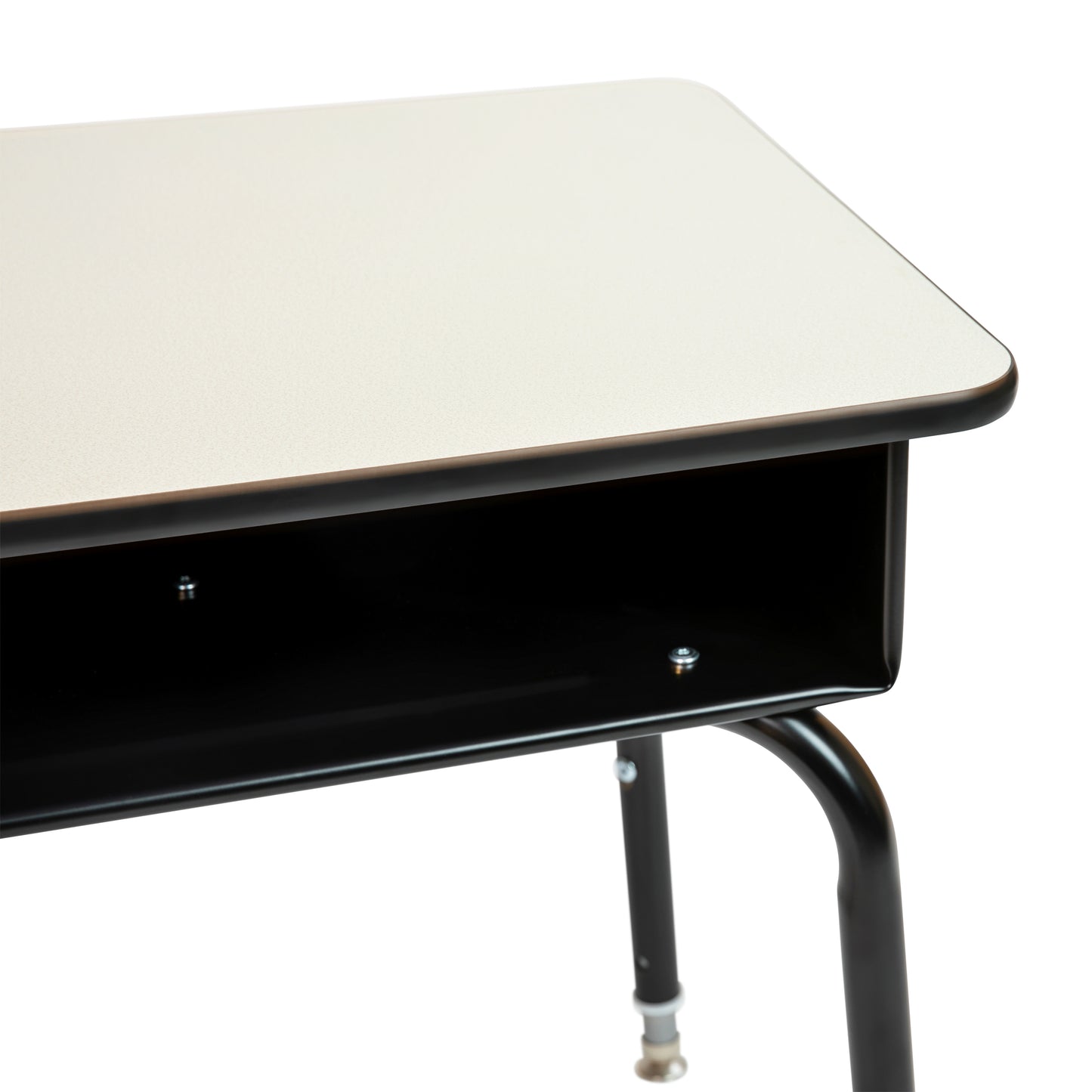 Billie Student Desk with Open Front Metal Book Box - Gray Gray Top/Black Frame