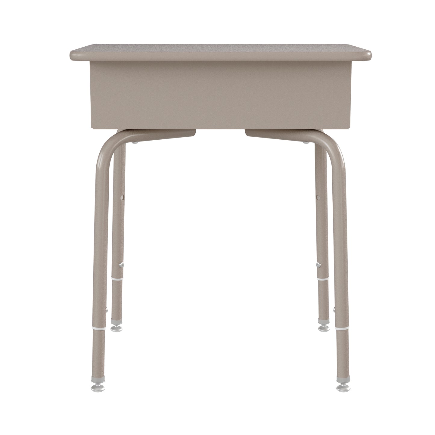 Billie Student Desk with Open Front Metal Book Box - Gray Granite/Silver Gray Granite Top/Silver Frame