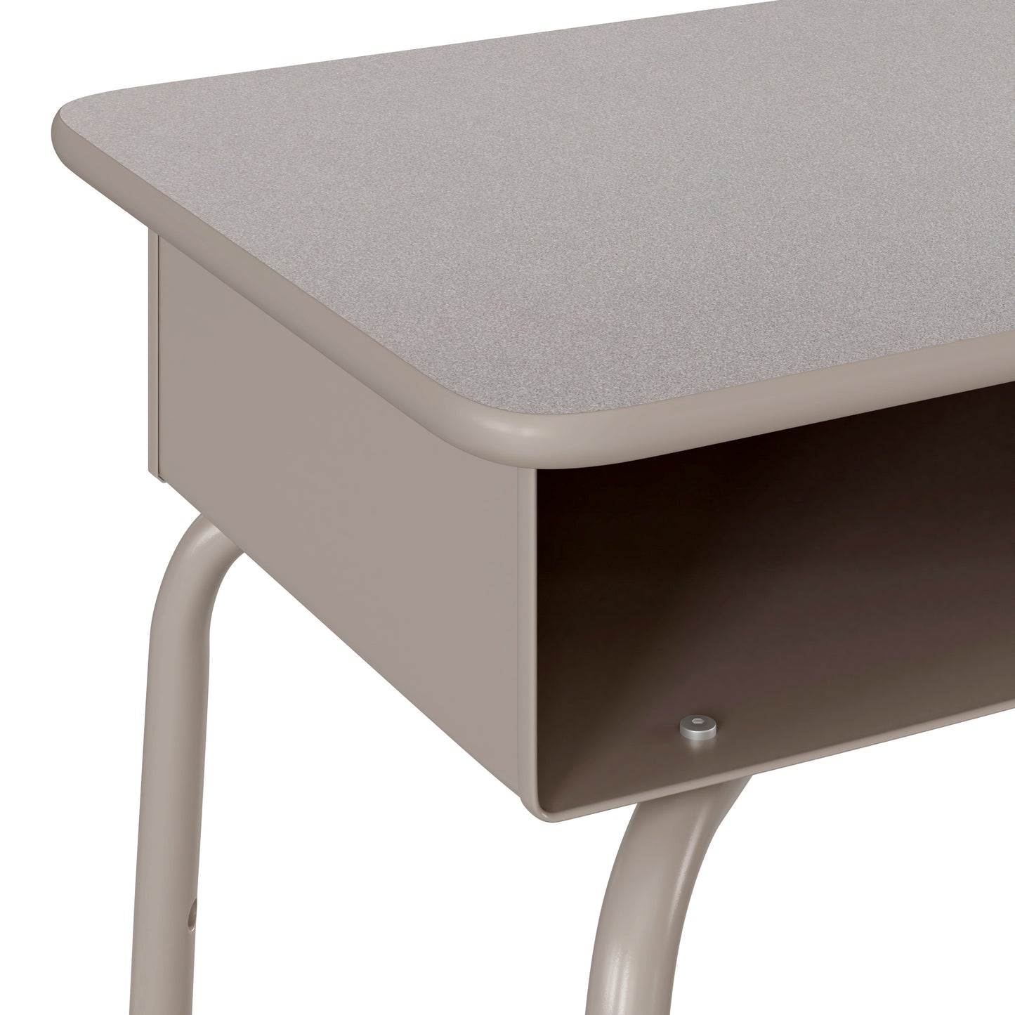 Billie Student Desk with Open Front Metal Book Box - Gray Granite/Silver Gray Granite Top/Silver Frame