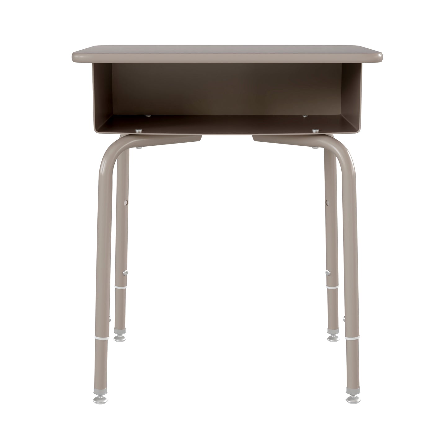 Billie Student Desk with Open Front Metal Book Box - Gray Granite/Silver Gray Granite Top/Silver Frame