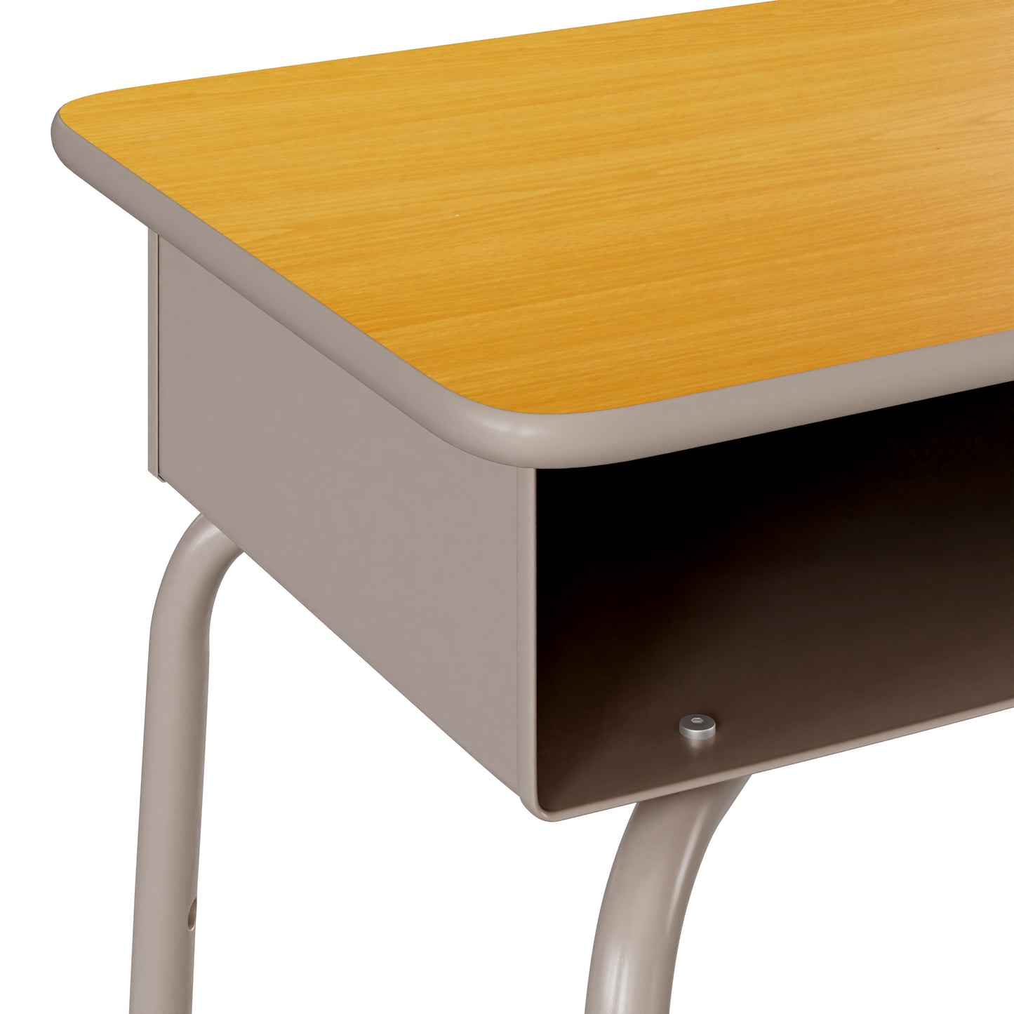 Billie Student Desk with Open Front Metal Book Box - Maple/Silver Maple Top/Silver Frame