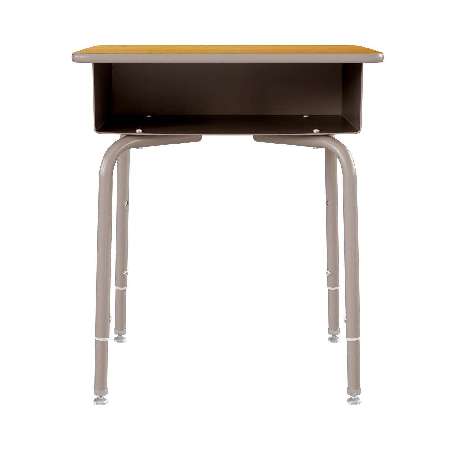 Billie Student Desk with Open Front Metal Book Box - Maple/Silver Maple Top/Silver Frame
