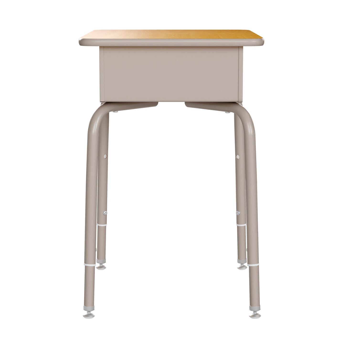 Billie Student Desk with Open Front Metal Book Box - Maple/Silver Maple Top/Silver Frame