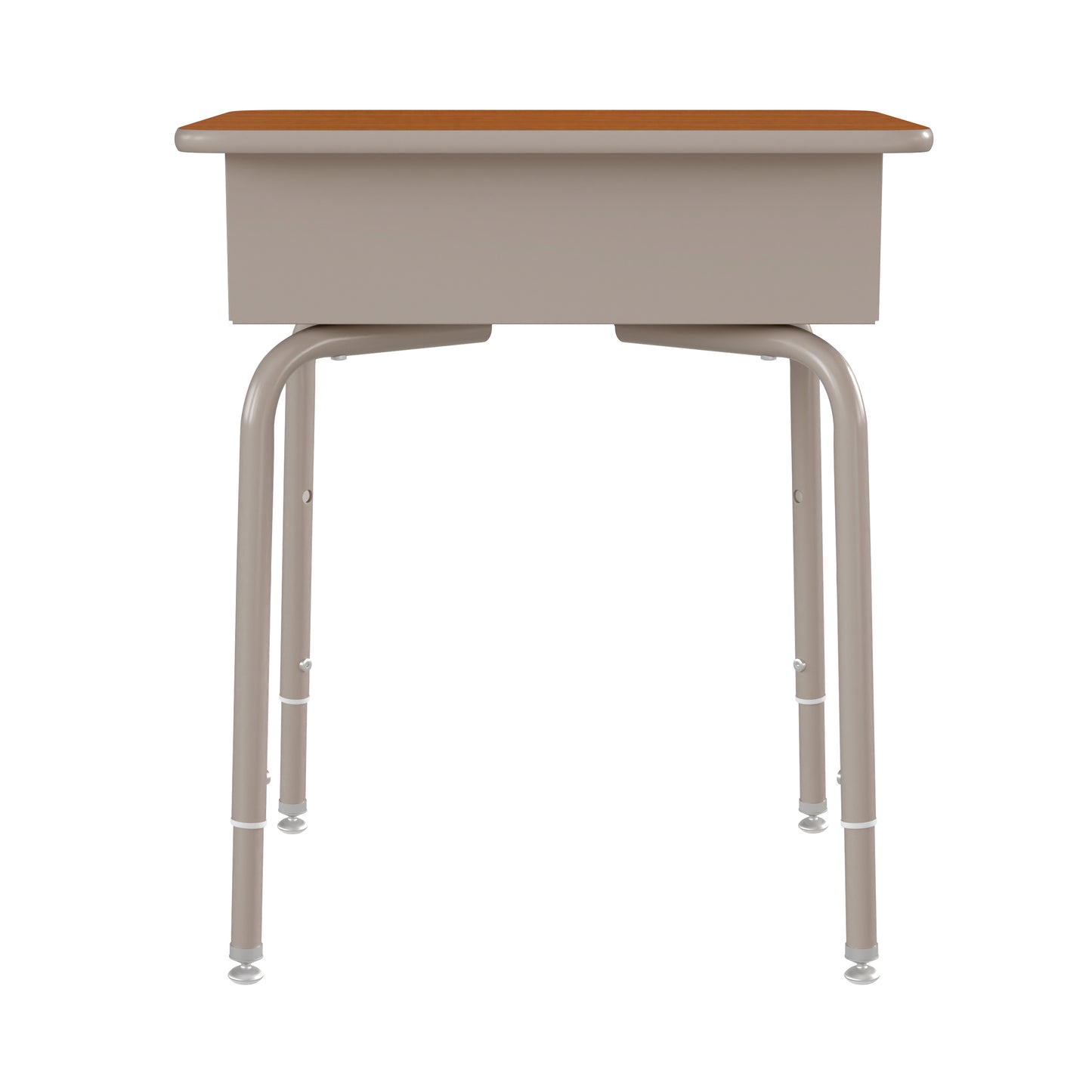 Billie Student Desk with Open Front Metal Book Box - Walnut/Silver Walnut Top/Silver Frame