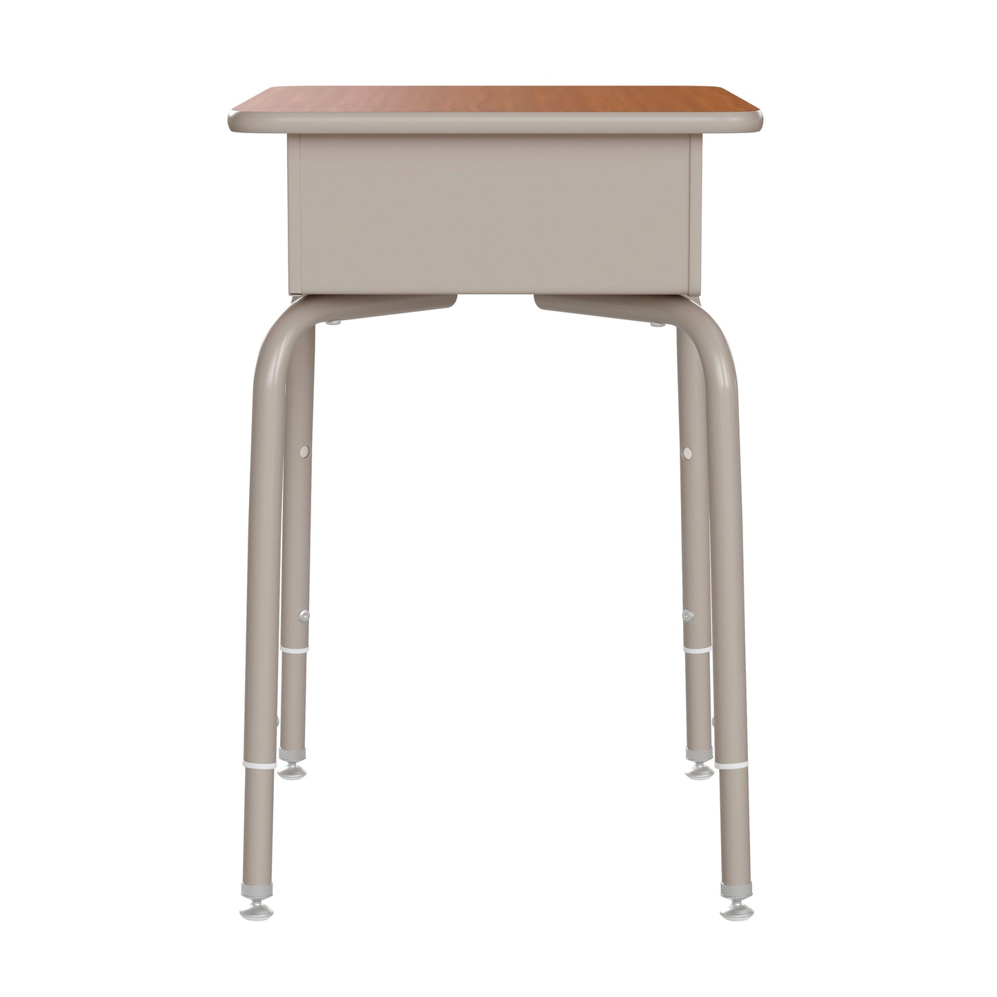 Billie Student Desk with Open Front Metal Book Box - Walnut/Silver Walnut Top/Silver Frame