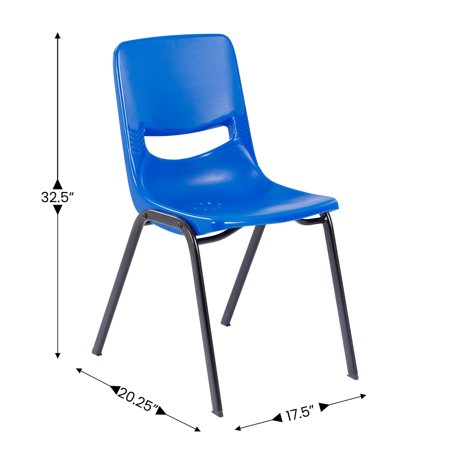 HERCULES Student Desk with Open Front Metal Book Box, Gray Granite Desktop, and Silver Frame and Navy Heavy-Duty Flex Comfort Classroom Stack Chair Gray Granite Top/Navy Chair