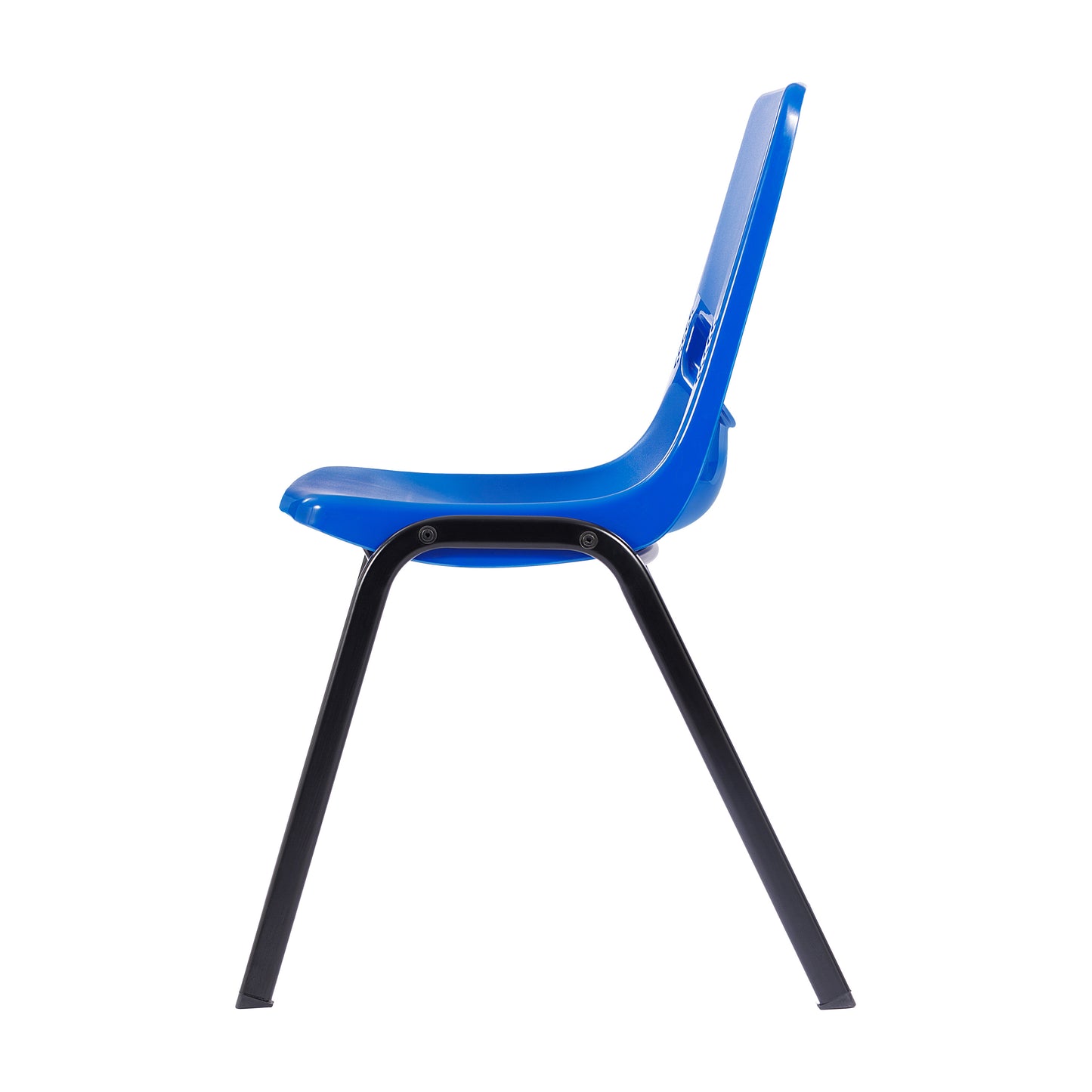 HERCULES Student Desk with Open Front Metal Book Box, Natural Desktop, and Black Frame and Navy Heavy-Duty Flex Comfort Classroom Stack Chair Natural Top/Navy Chair