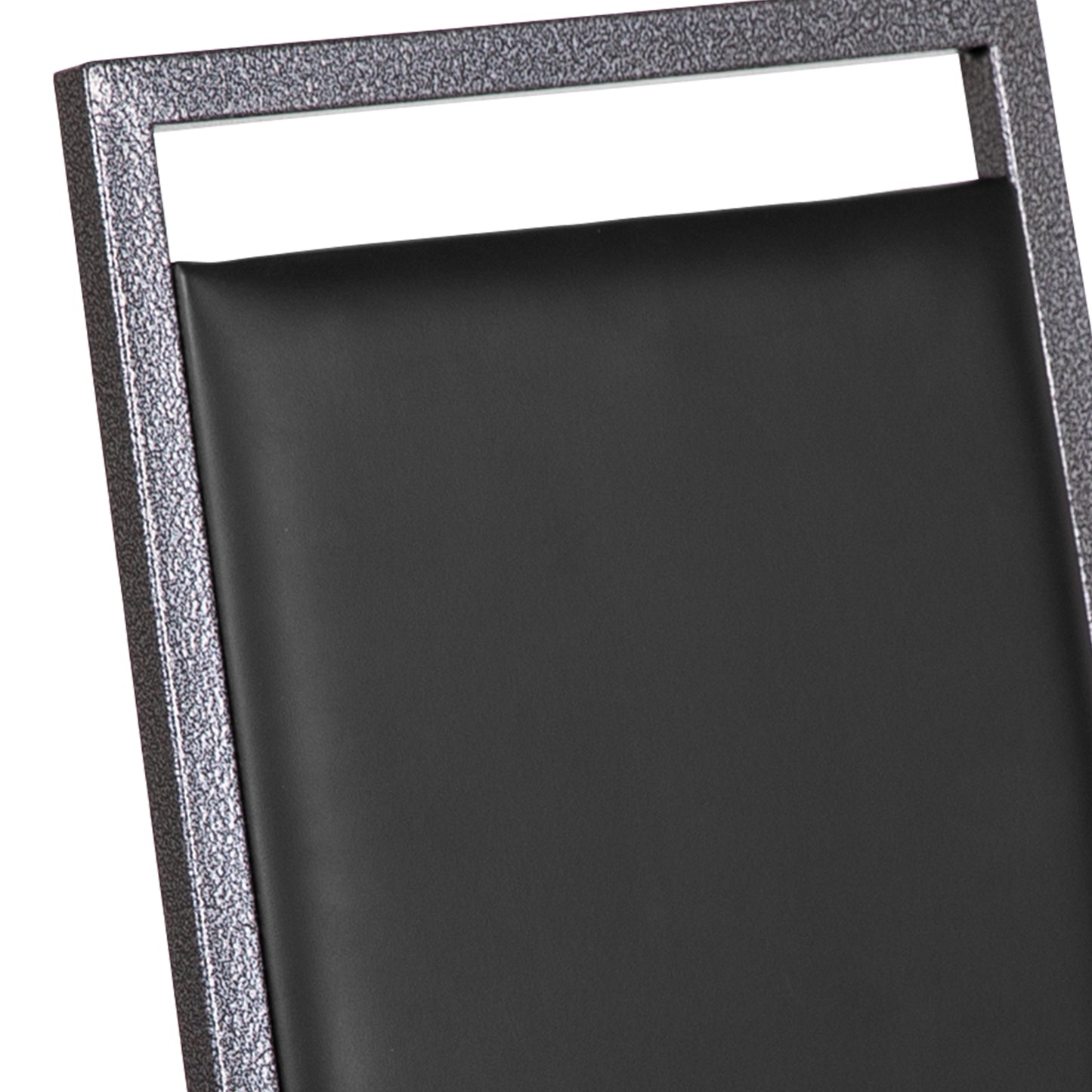 HERCULES Series Square Back Stacking Banquet Chair in Black Vinyl with Silvervein Frame Black Vinyl/Silver Vein Frame