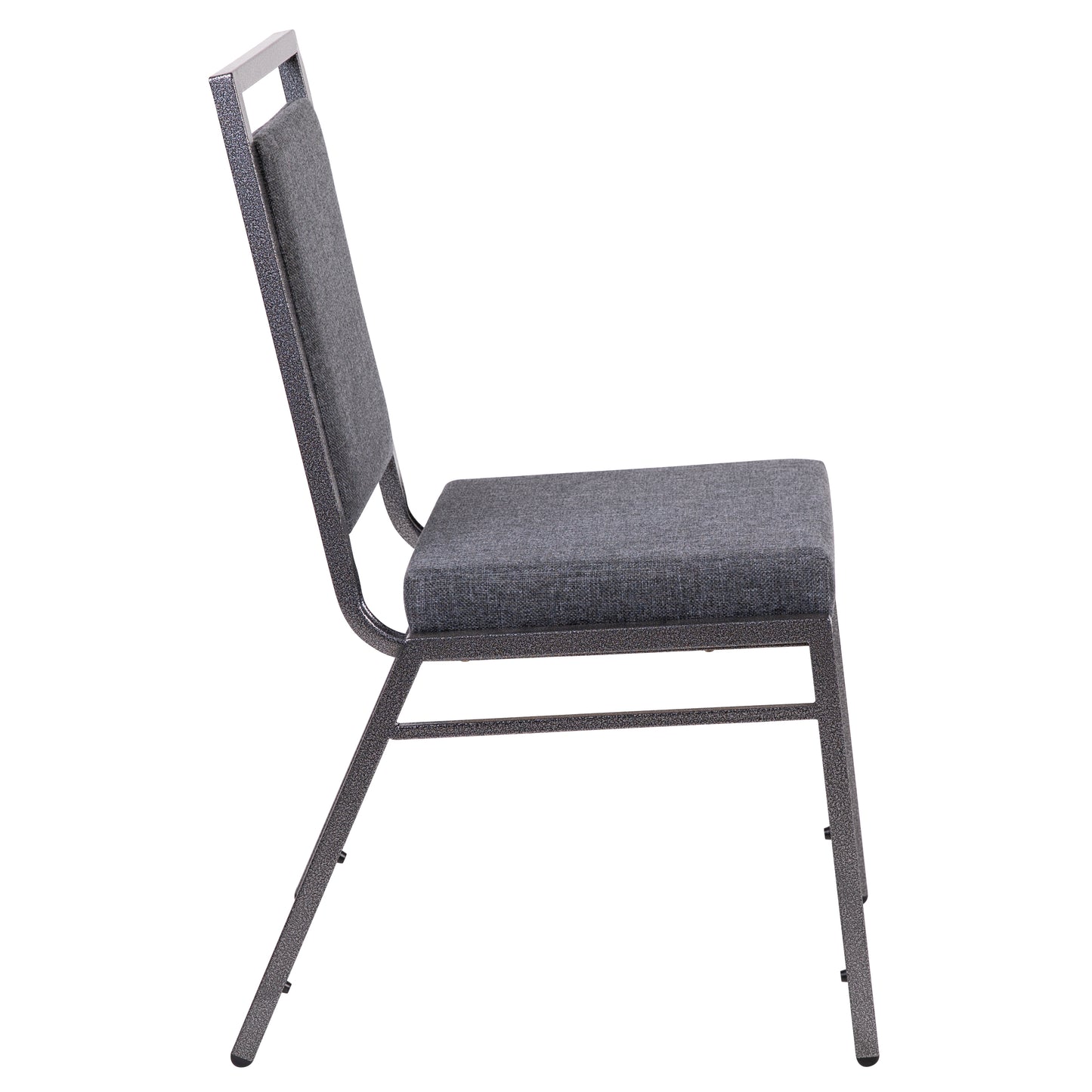 HERCULES Series Square Back Stacking Banquet Chair in Dark Gray Fabric with Silvervein Frame Dark Gray Fabric/Silver Vein Frame FD-LUX-SIL-DKGY-GG