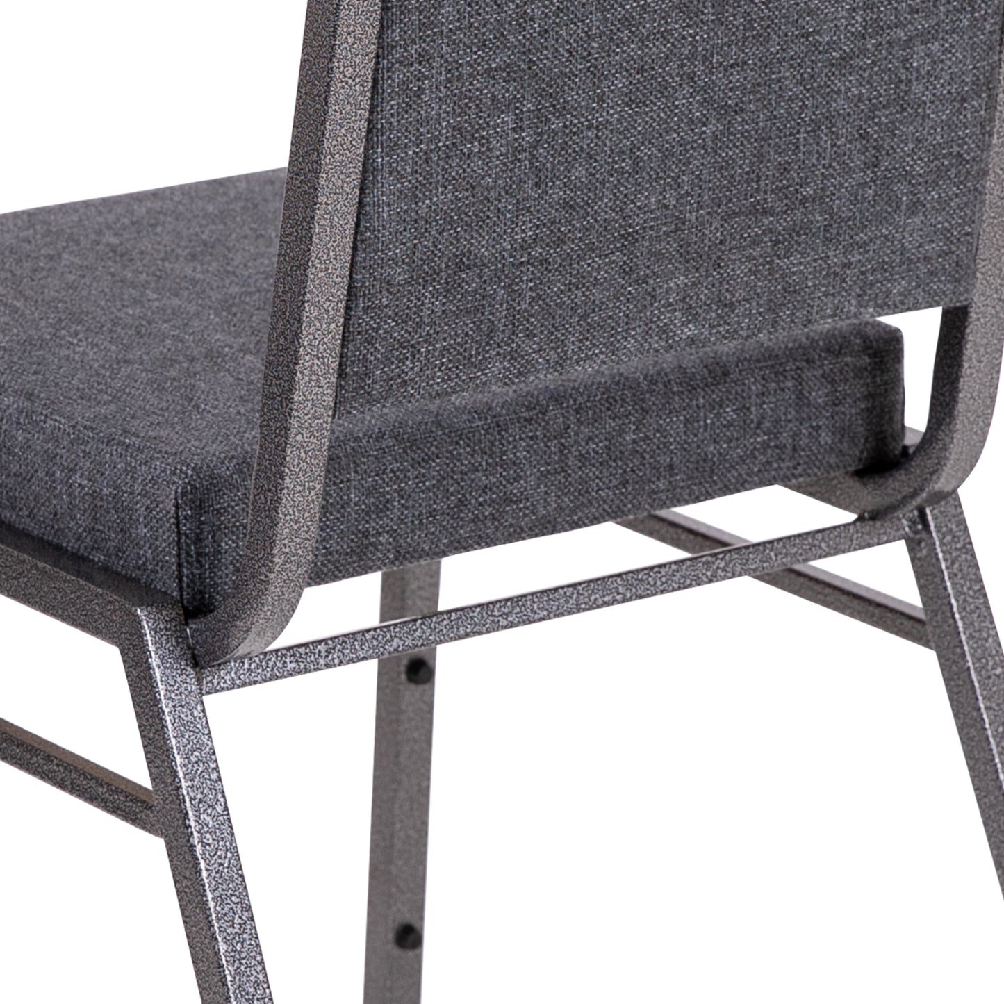 HERCULES Series Square Back Stacking Banquet Chair in Dark Gray Fabric with Silvervein Frame Dark Gray Fabric/Silver Vein Frame FD-LUX-SIL-DKGY-GG