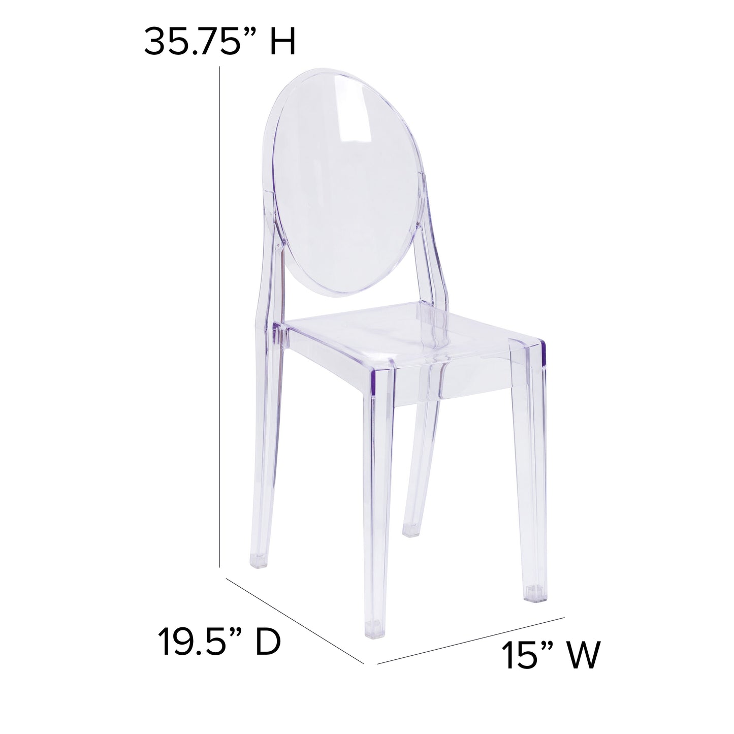 Cheryl Ghost Side Chair in Transparent Crystal Clear