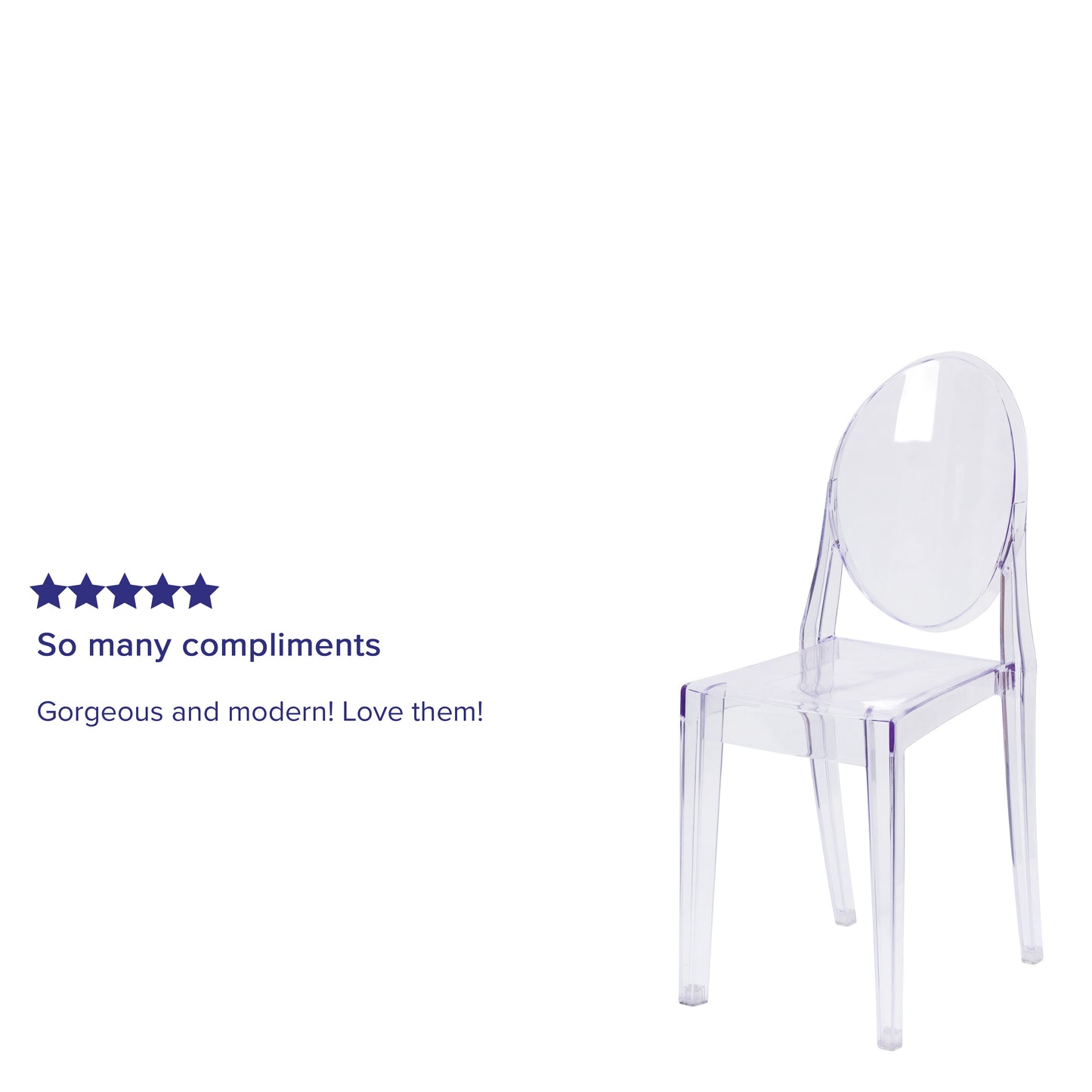 Cheryl Ghost Side Chair in Transparent Crystal Clear