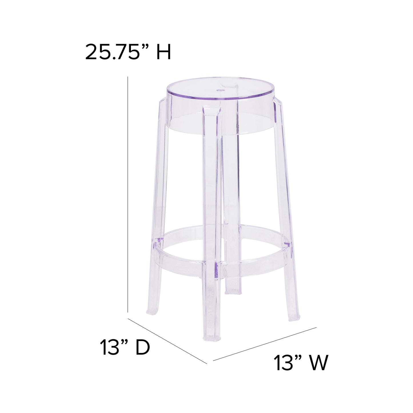 Laney 25.75'' High Transparent Counter Height Stool Clear