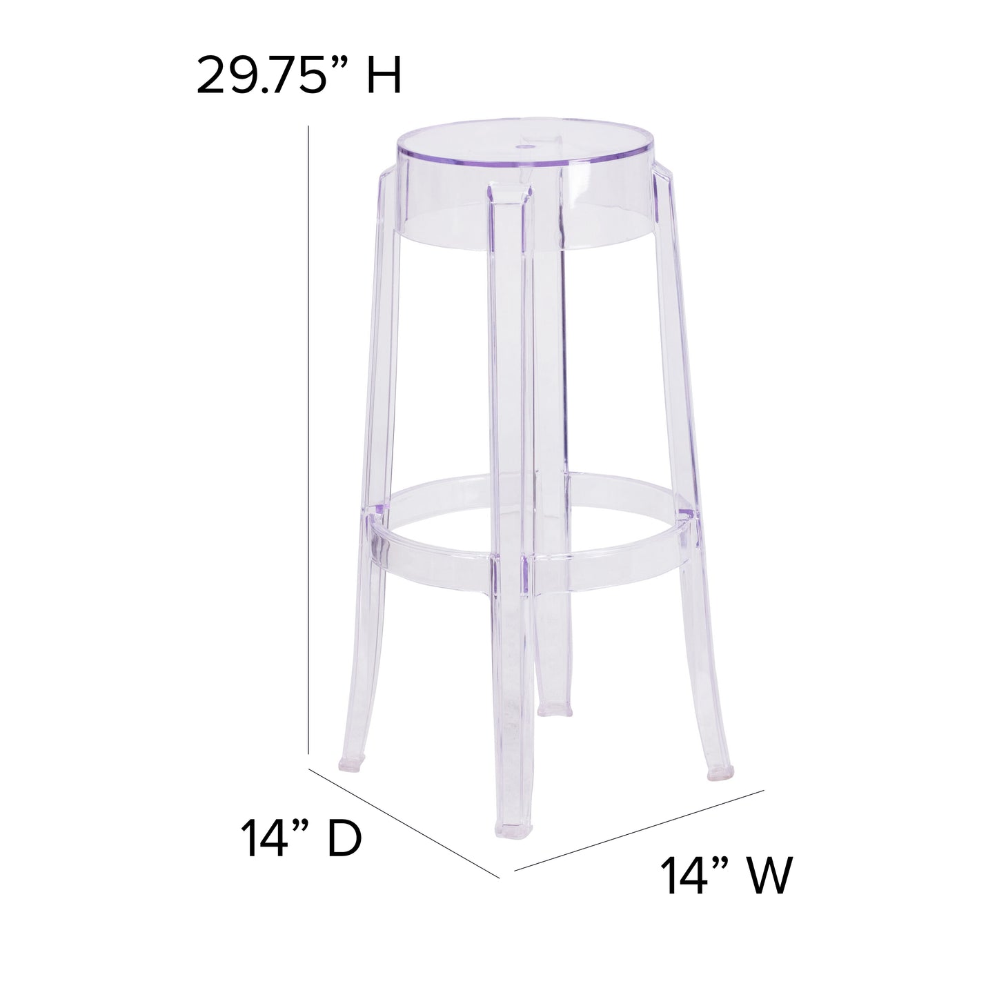 Laney 29.75'' High Transparent Barstool Clear