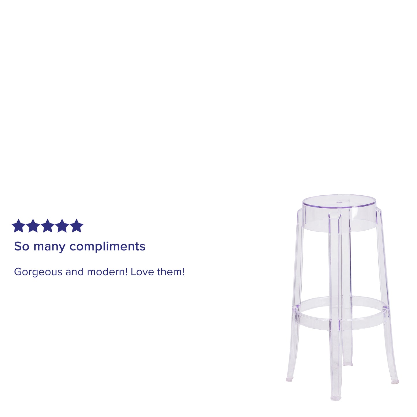 Laney 29.75'' High Transparent Barstool Clear