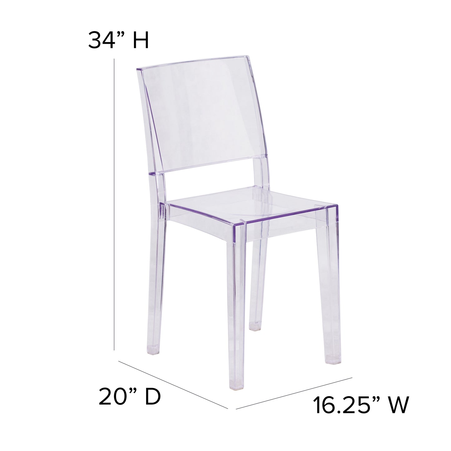 Phantom Series Transparent Stacking Side Chair Clear