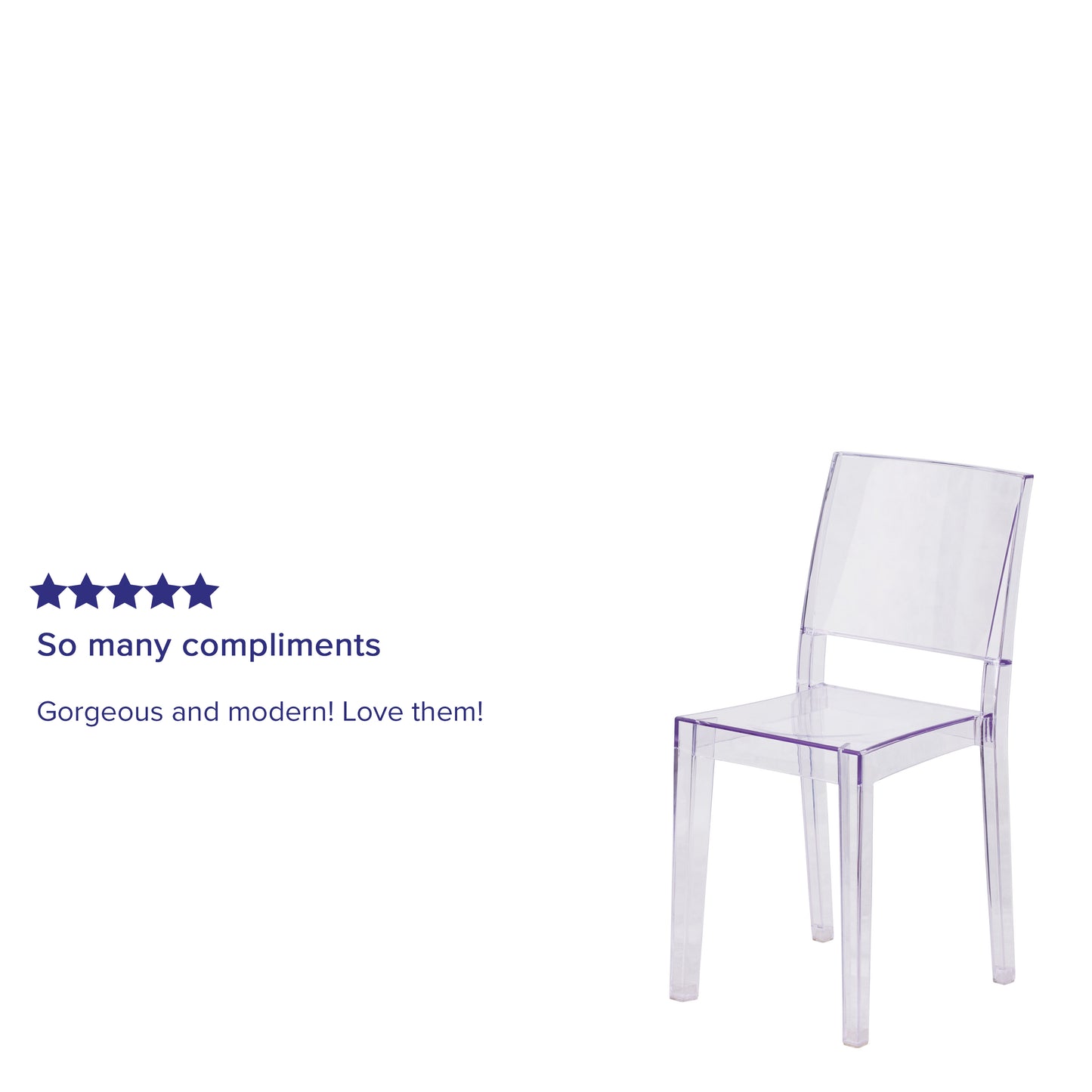 Phantom Series Transparent Stacking Side Chair Clear