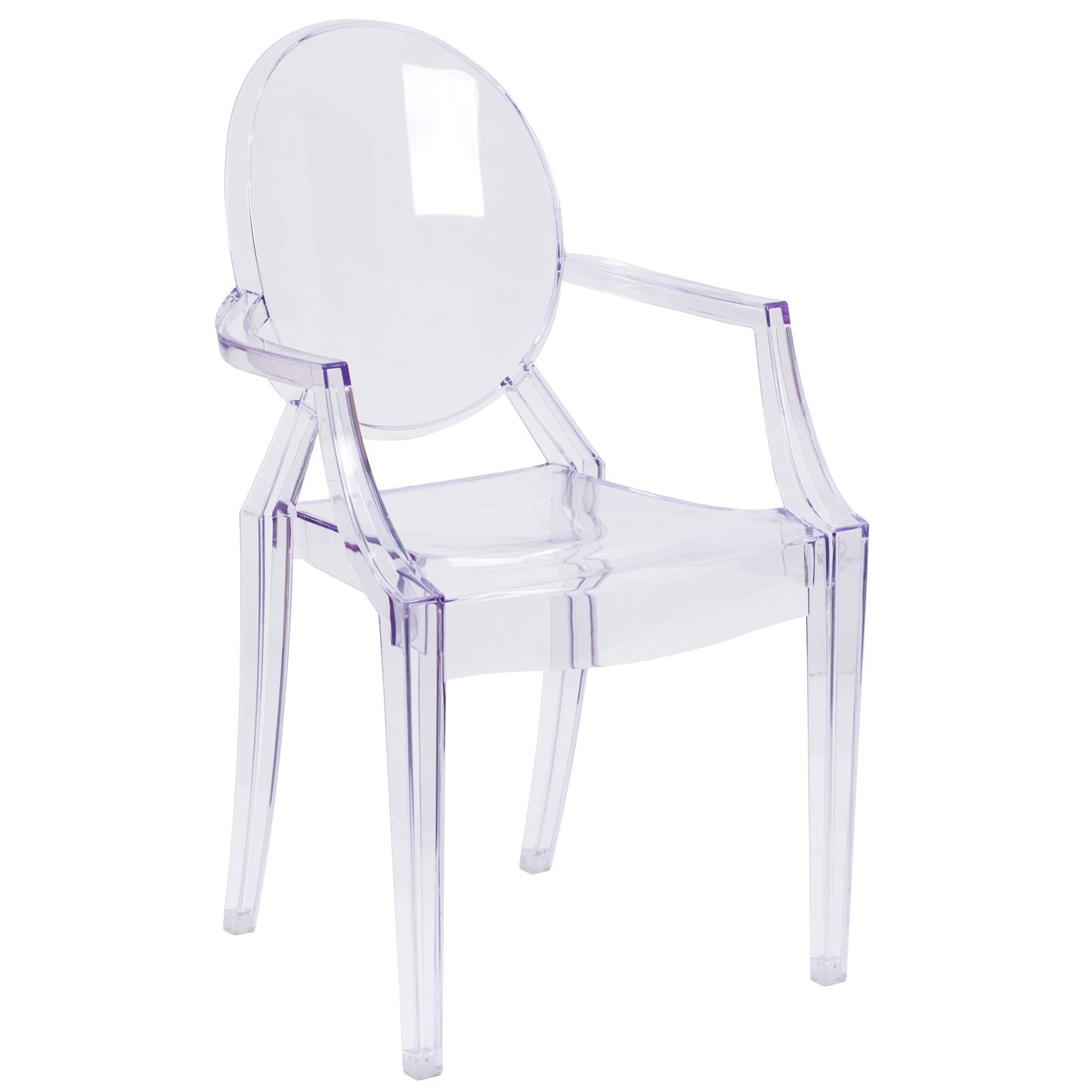 Shirley Ghost Chair with Arms in Transparent Crystal Clear