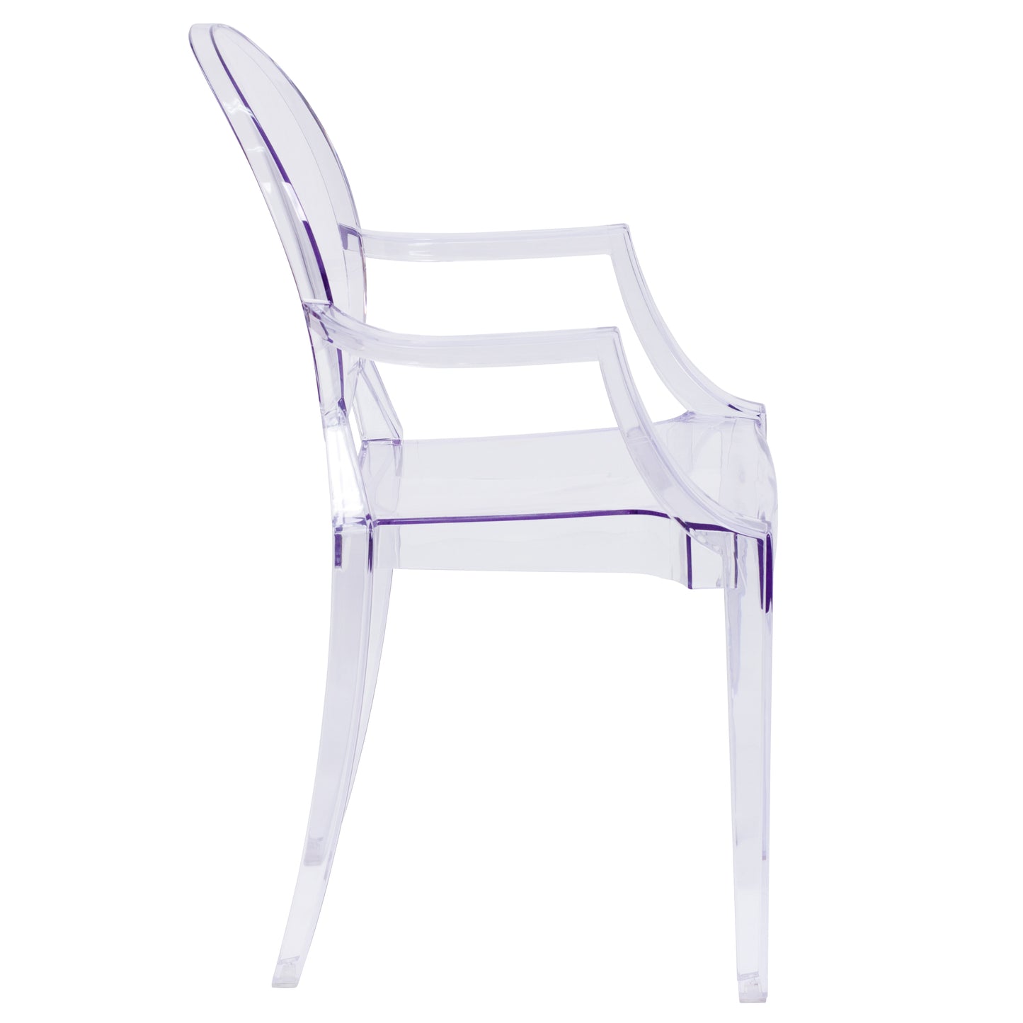 Shirley Ghost Chair with Arms in Transparent Crystal Clear