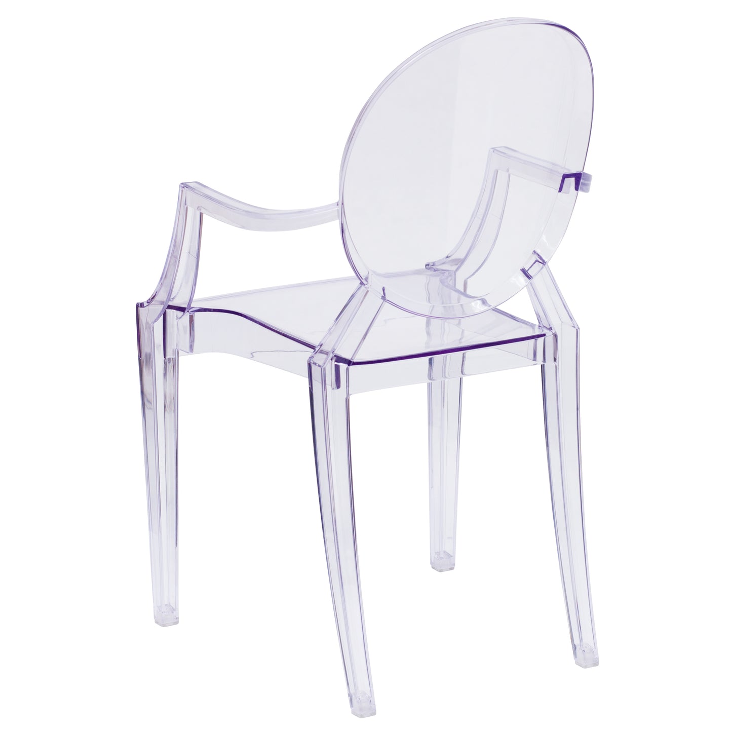 Shirley Ghost Chair with Arms in Transparent Crystal Clear