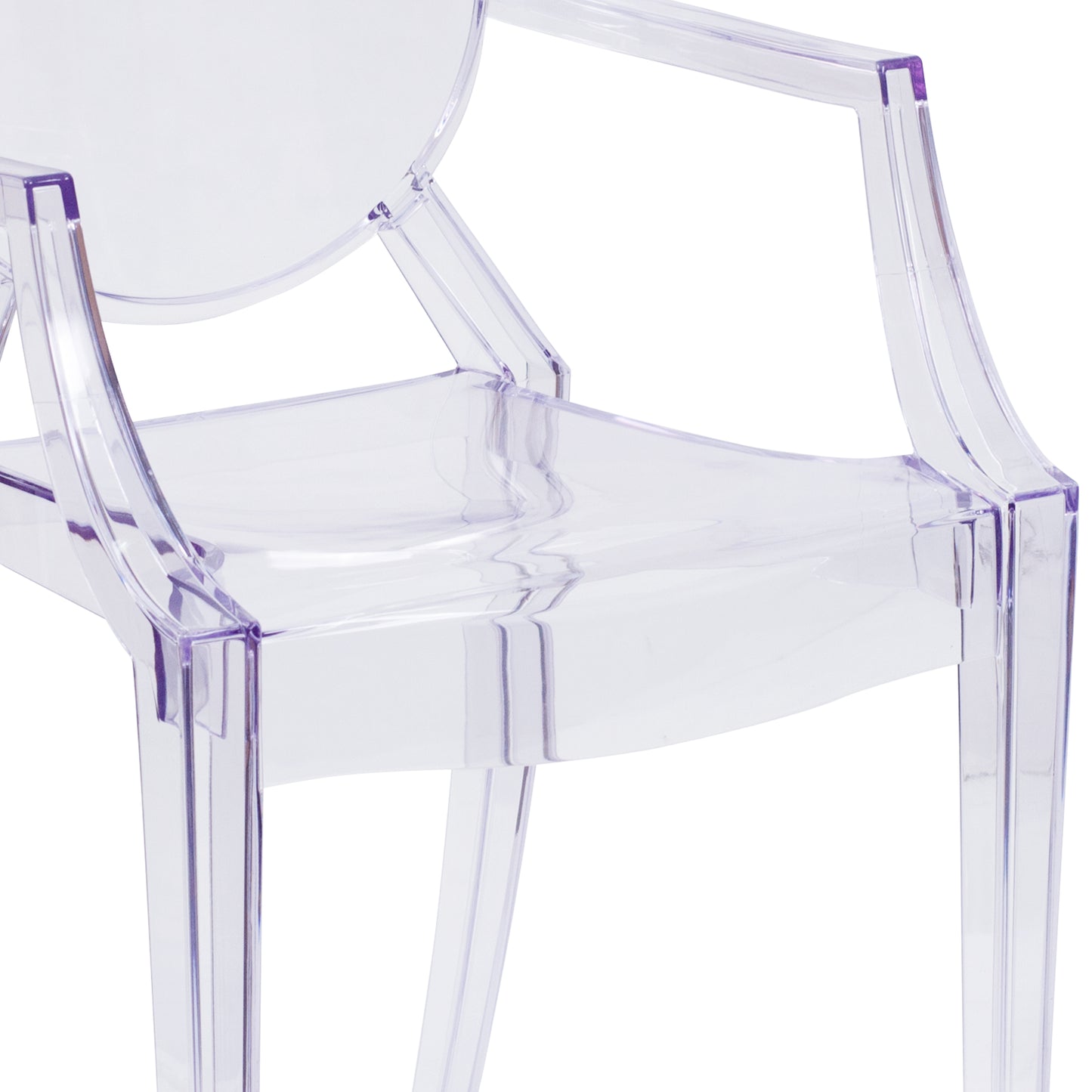 Shirley Ghost Chair with Arms in Transparent Crystal Clear