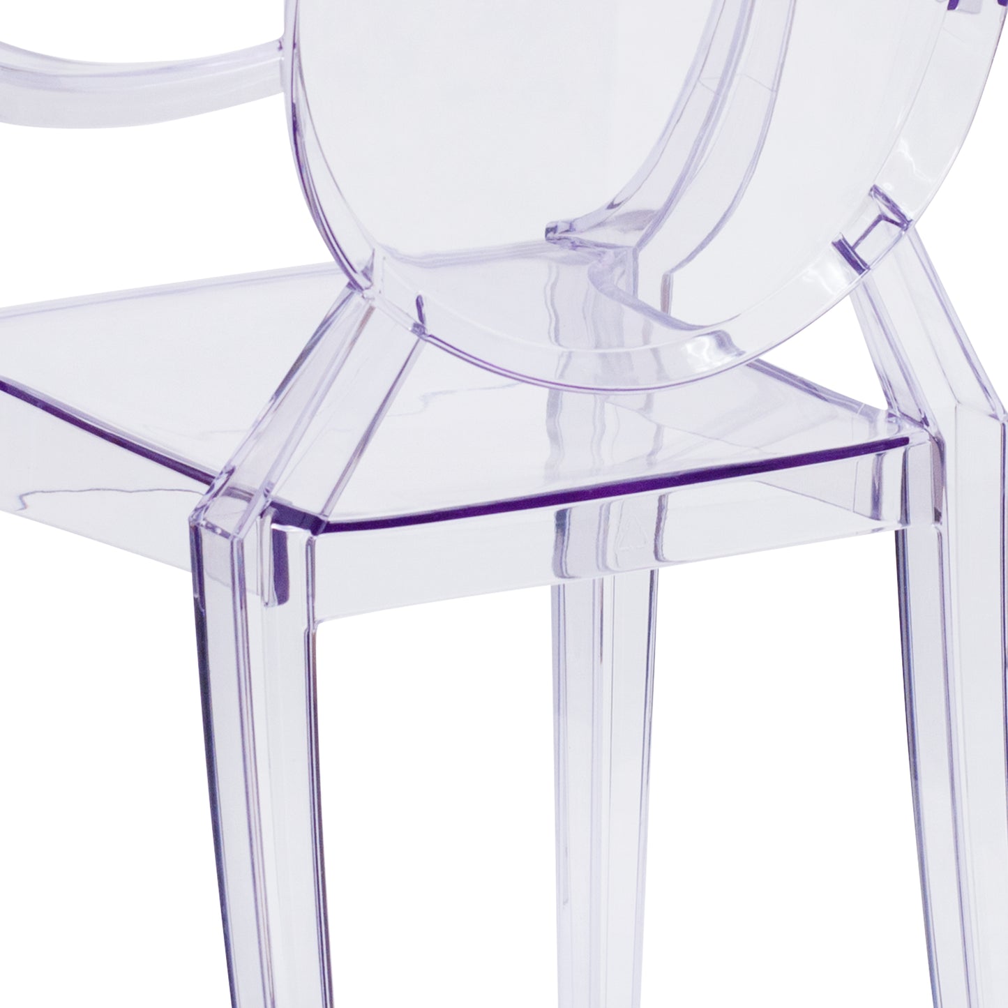 Shirley Ghost Chair with Arms in Transparent Crystal Clear