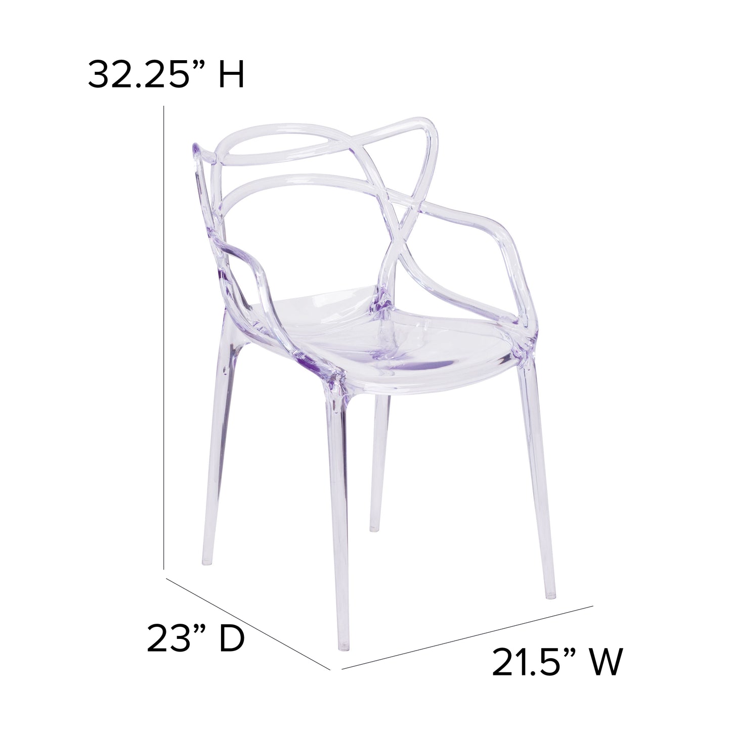 Nesting Series Transparent Stacking Side Chair Clear