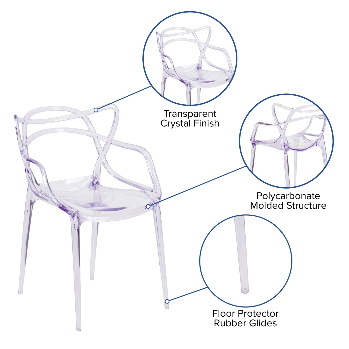 Nesting Series Transparent Stacking Side Chair Clear