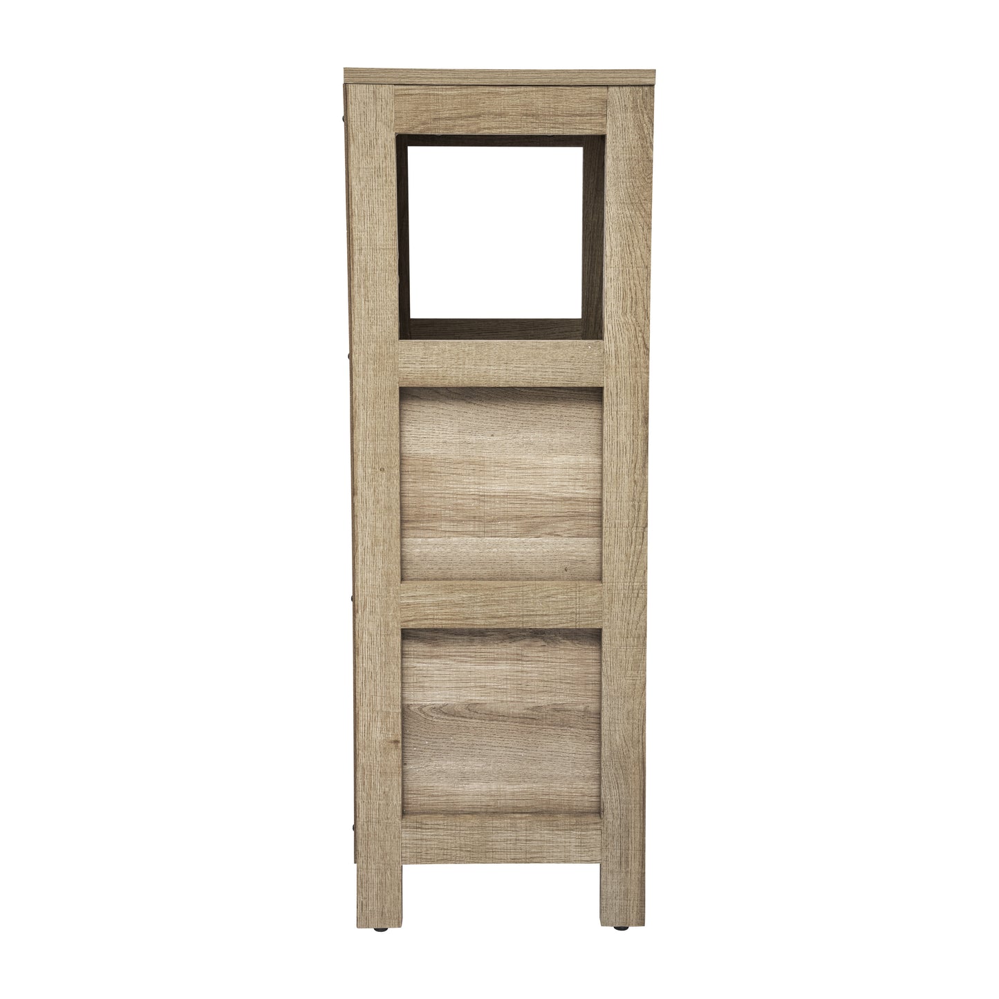 Dune Farmhouse Bathroom Storage Organizer with Two Removable Drawers and Open Display Shelf in Brown Brown