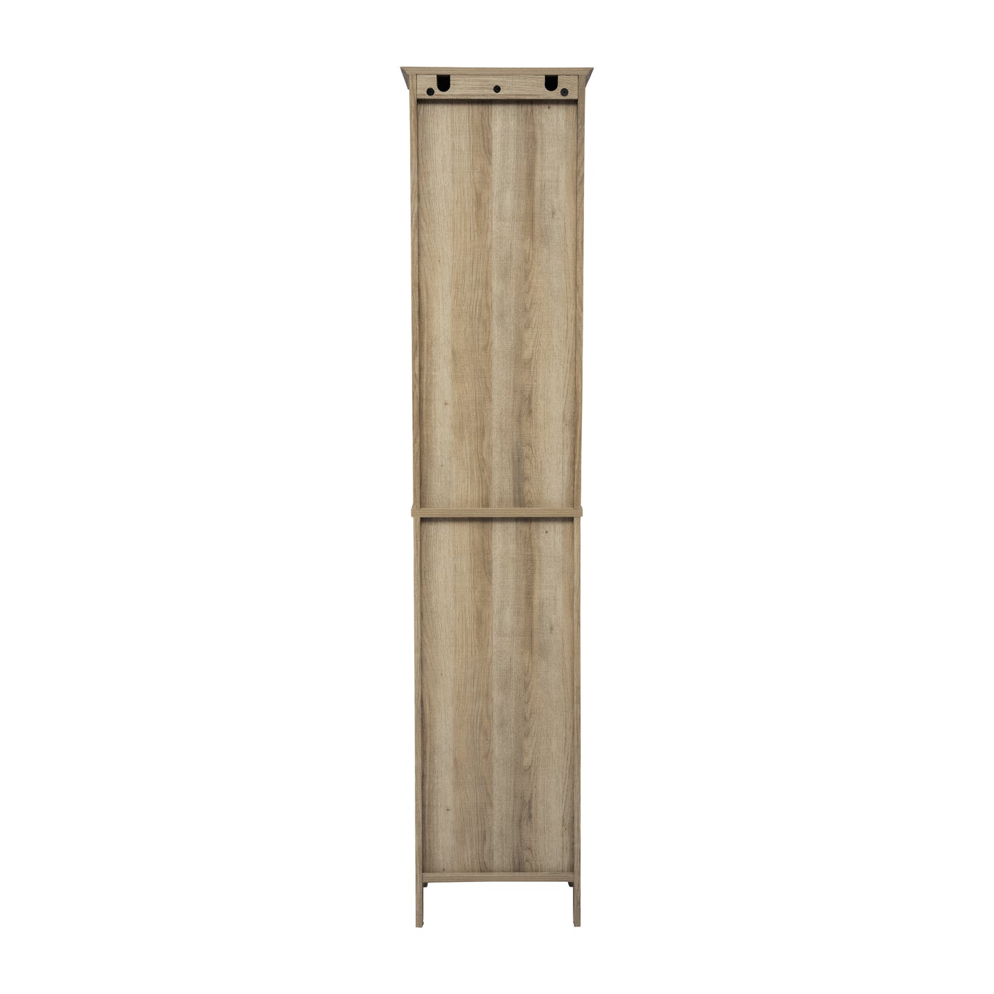 Dune Farmhouse Freestanding Bathroom Linen Tower Storage Cabinet with Magnetic Close Doors, 2 Adjustable Shelves, Open Display Shelf, Drawer in Brown Brown