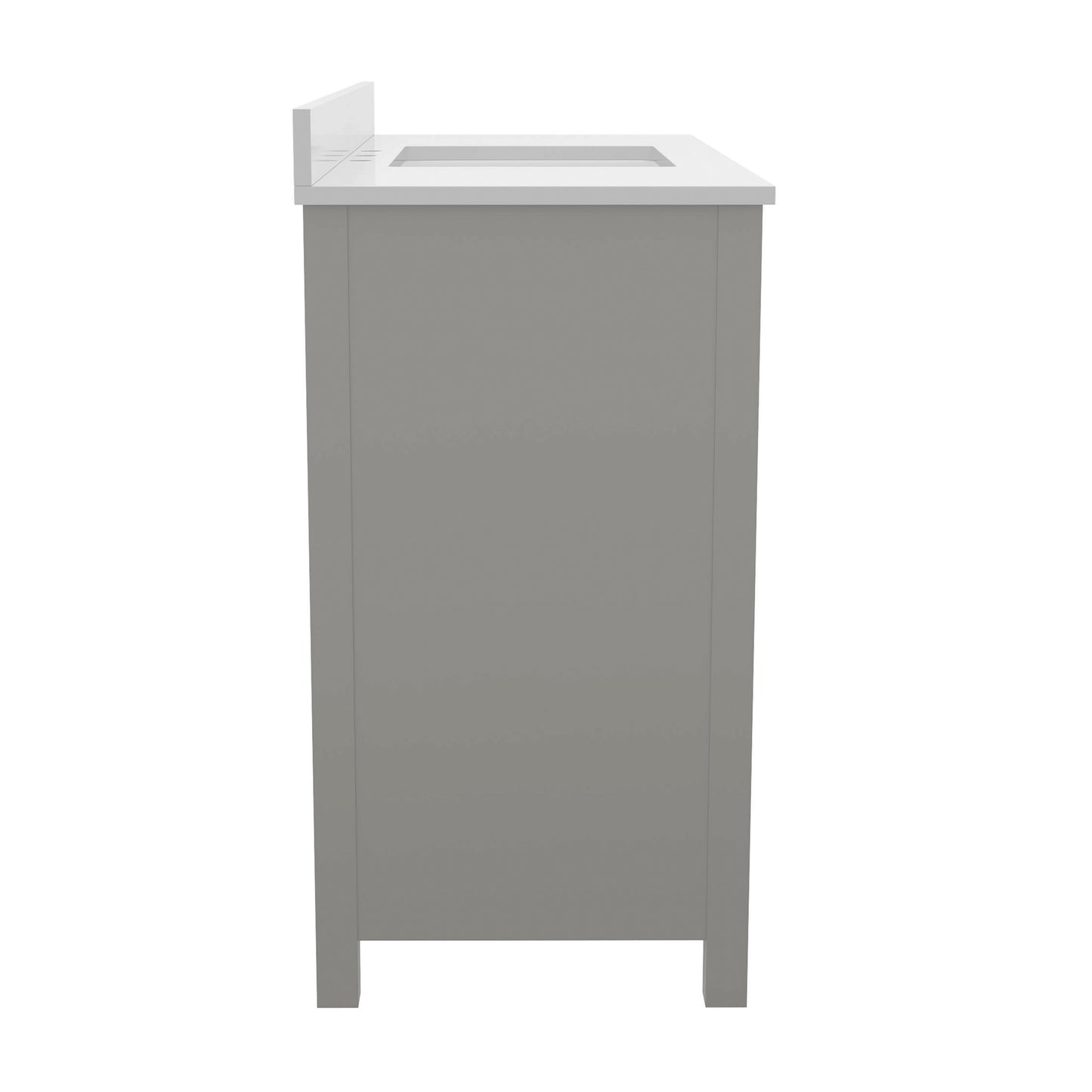 Vega 48 Inch Bathroom Vanity with Sink, Storage Cabinet with Soft Close Doors, and 9 Drawers, Carrara Marble Finish Countertop, Gray Gray