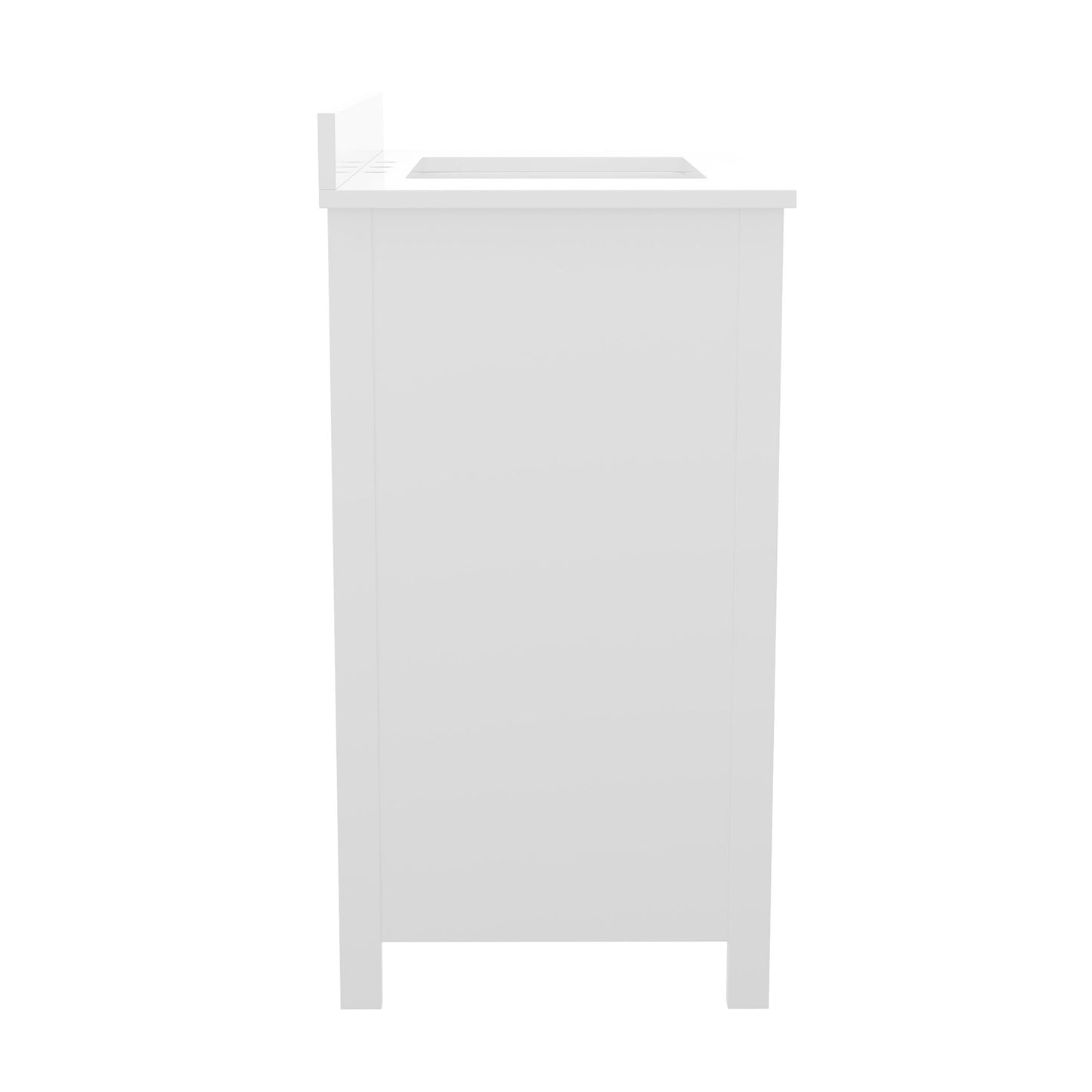 Vega 48 Inch Bathroom Vanity with Sink, Storage Cabinet with Soft Close Doors, and 9 Drawers, Carrara Marble Finish Countertop, White White