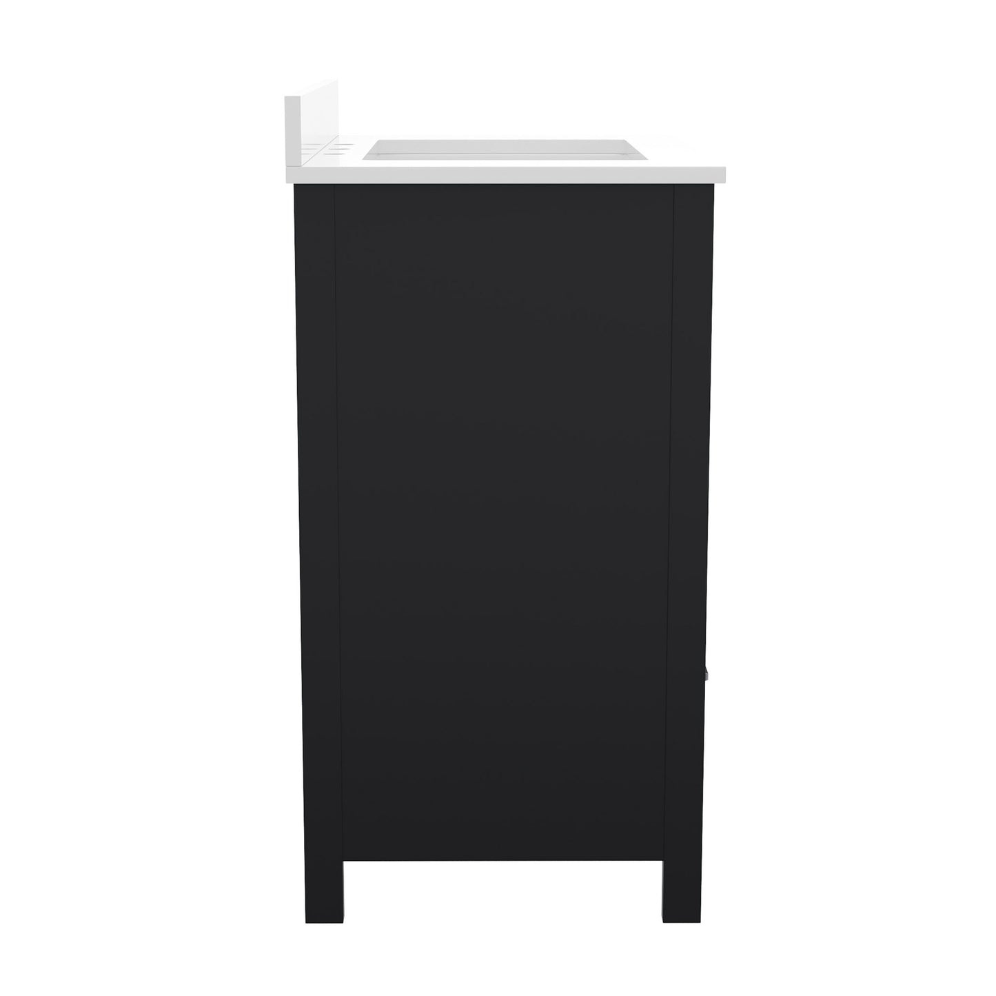 Haven 30 Inch Bathroom Vanity with Sink, Storage Cabinet with Soft Close Doors and Bottom Drawer, Carrara Marble Finish Countertop, Black Black FS-BN-4-30-KD-BK-GG