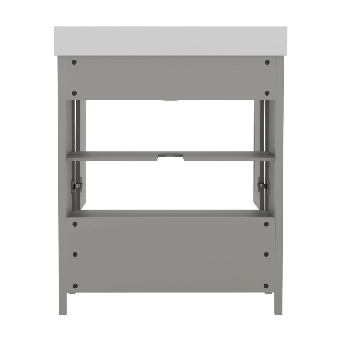 Haven 30 Inch Bathroom Vanity with Sink, Storage Cabinet with Soft Close Doors and Bottom Drawer, Carrara Marble Finish Countertop, Gray Gray