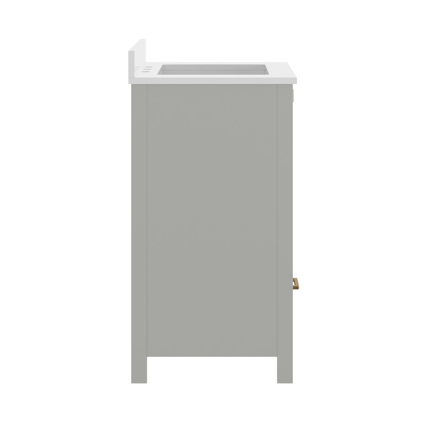 Haven 30" Bathroom Vanity with Sink, Storage Cabinet with Gold Hardware, Soft Close Doors and Bottom Drawer, Carrara Marble Finish Countertop, Gray Gray Frame/Gold Hardware