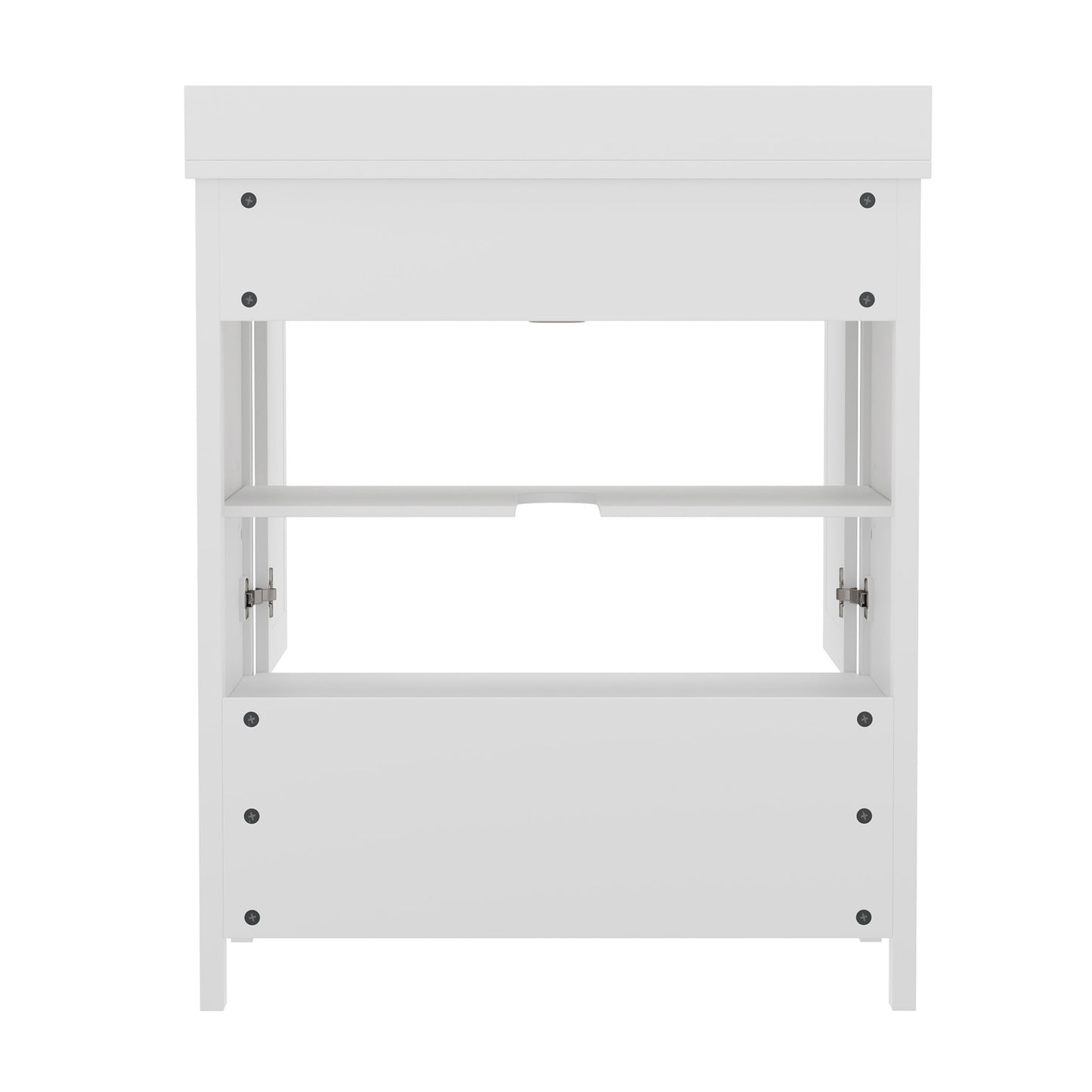 Haven 30 Inch Bathroom Vanity with Sink, Storage Cabinet with Soft Close Doors and Bottom Drawer, Carrara Marble Finish Countertop, White White