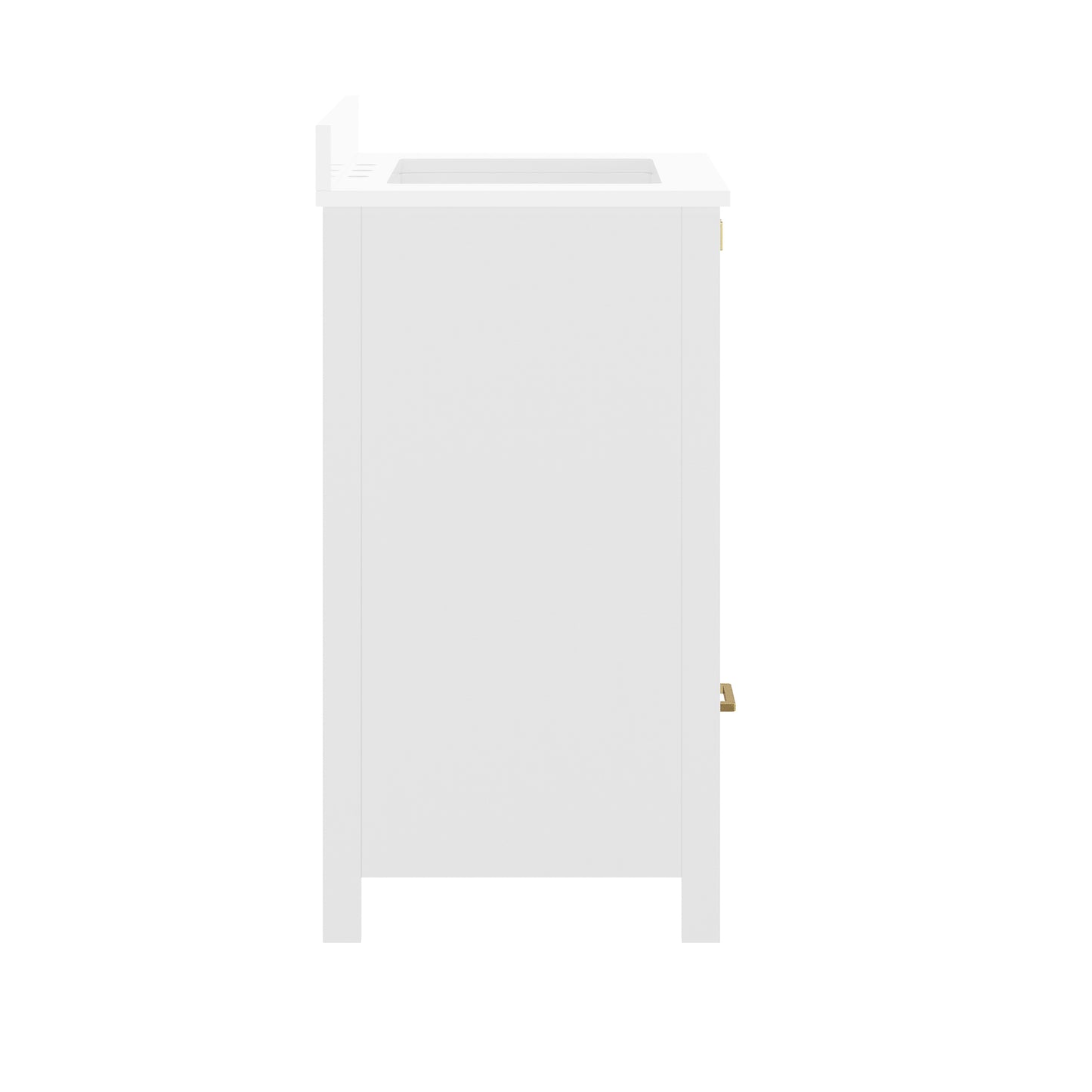 Haven 30" Bathroom Vanity with Sink, Storage Cabinet with Gold Hardware, Soft Close Doors and Bottom Drawer, Carrara Marble Finish Countertop, White White Frame/Gold Hardware