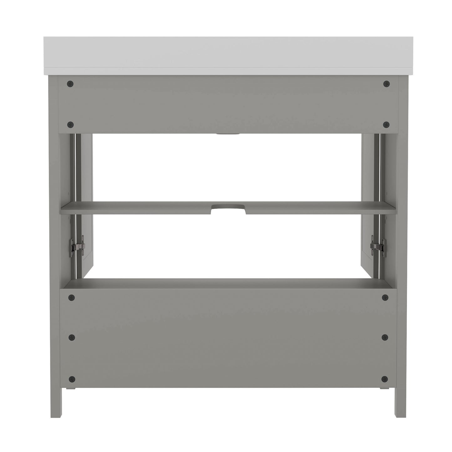 Haven 36 Inch Bathroom Vanity with Sink, Storage Cabinet with Soft Close Doors and Bottom Drawer, Carrara Marble Finish Countertop, Gray Gray