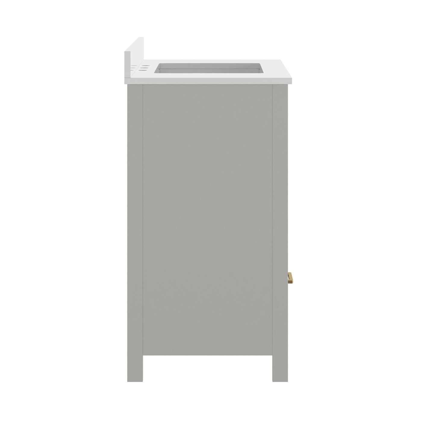 Haven 36" Bathroom Vanity with Sink, Storage Cabinet with Gold Hardware, Soft Close Doors and Bottom Drawer, Carrara Marble Finish Countertop, Gray Gray Frame/Gold Hardware