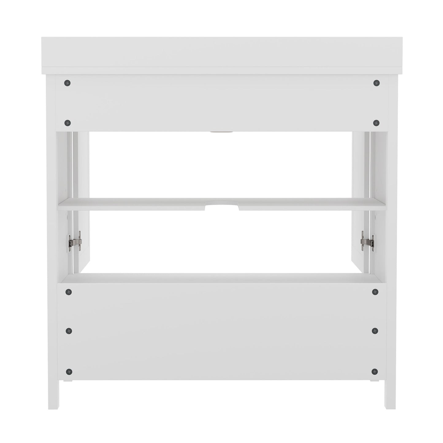 Haven 36 Inch Bathroom Vanity with Sink, Storage Cabinet with Soft Close Doors and Bottom Drawer, Carrara Marble Finish Countertop, White White