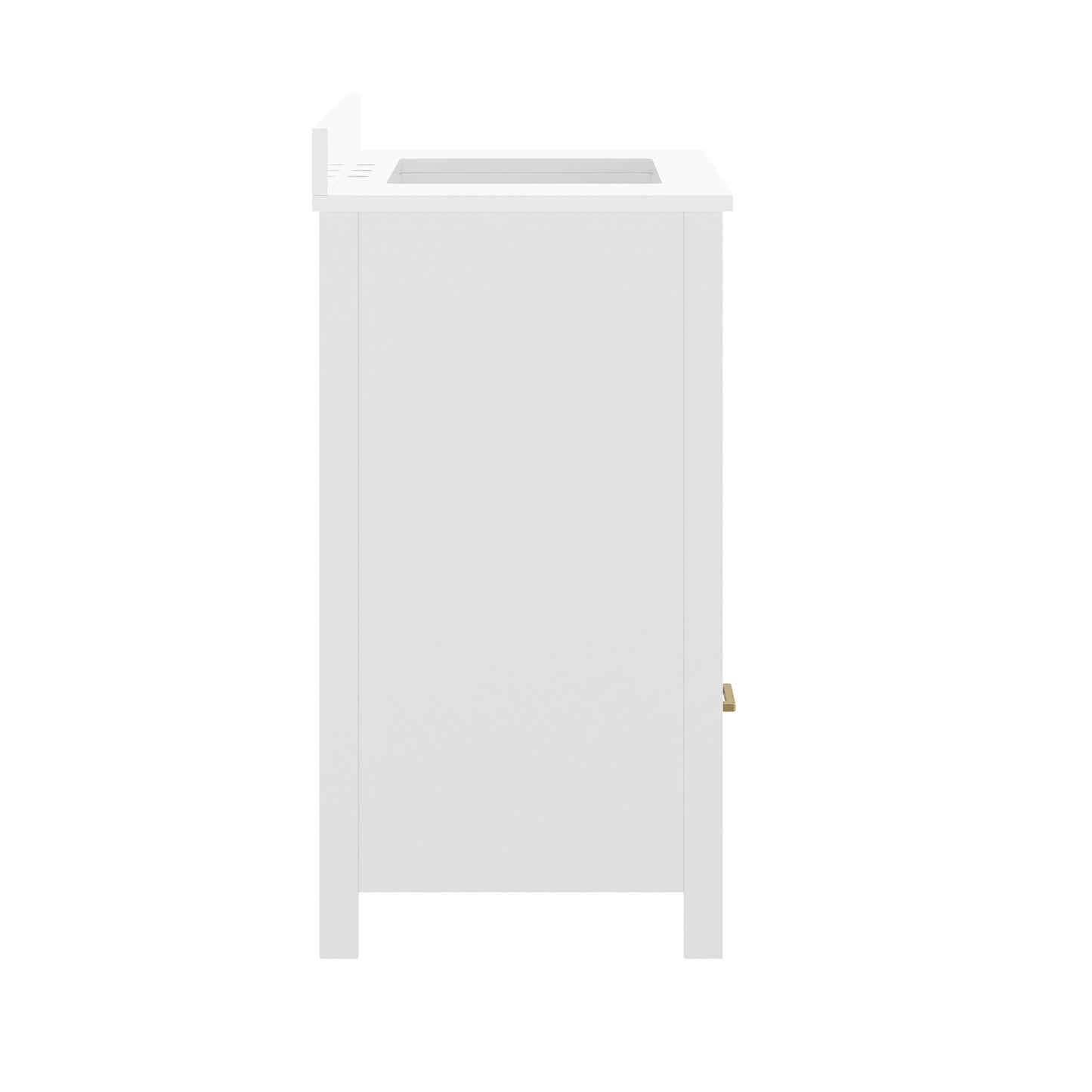 Haven 36" Bathroom Vanity with Sink, Storage Cabinet with Gold Hardware, Soft Close Doors and Bottom Drawer, Carrara Marble Finish Countertop, White White Frame/Gold Hardware