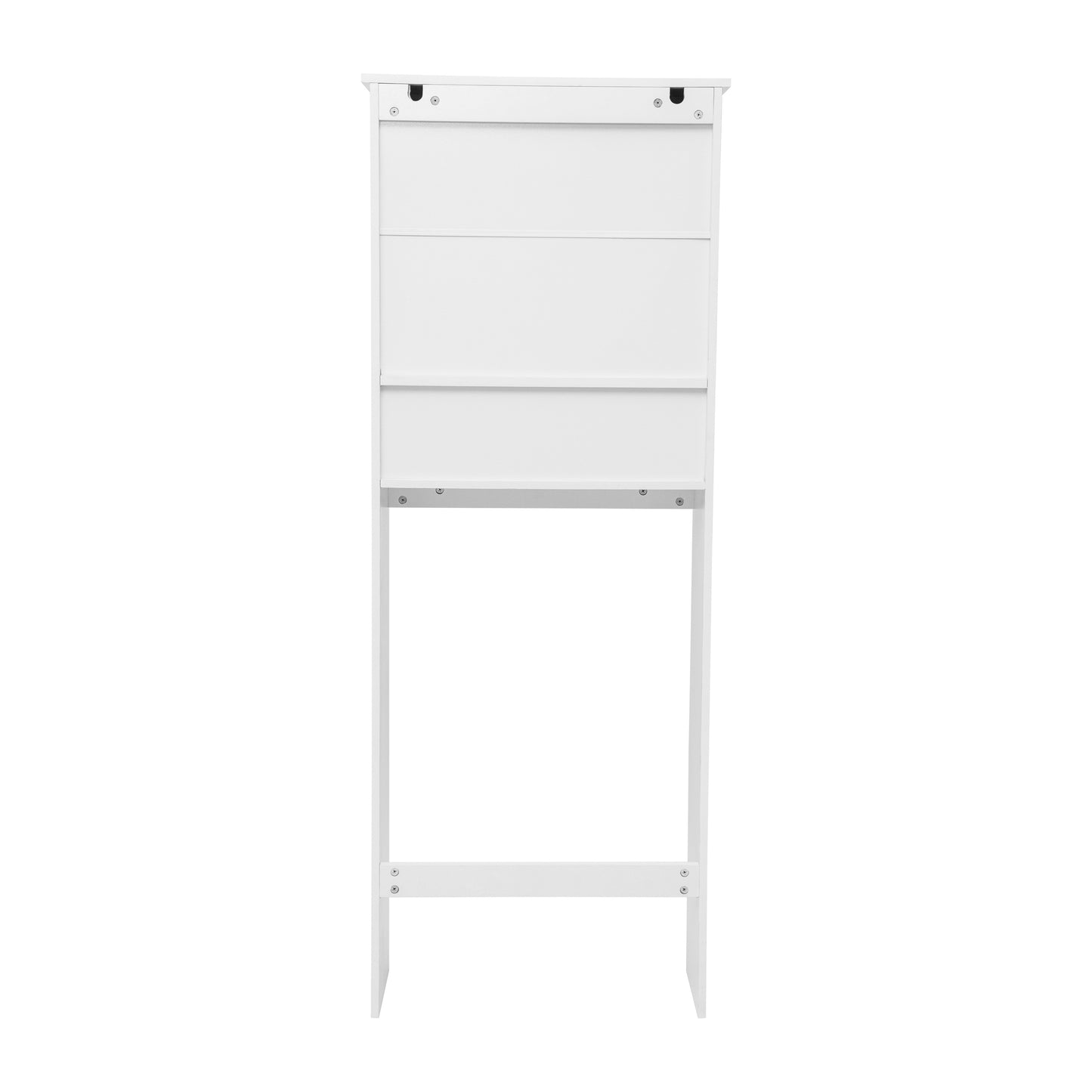 Vega Over the Toilet Bathroom Storage Cabinet Organizer with 2 Magnetic Closure Doors, Adjustable Cabinet Shelf, and Open Lower Shelf in White White FS-VEGA-BATH-1-WH-GG