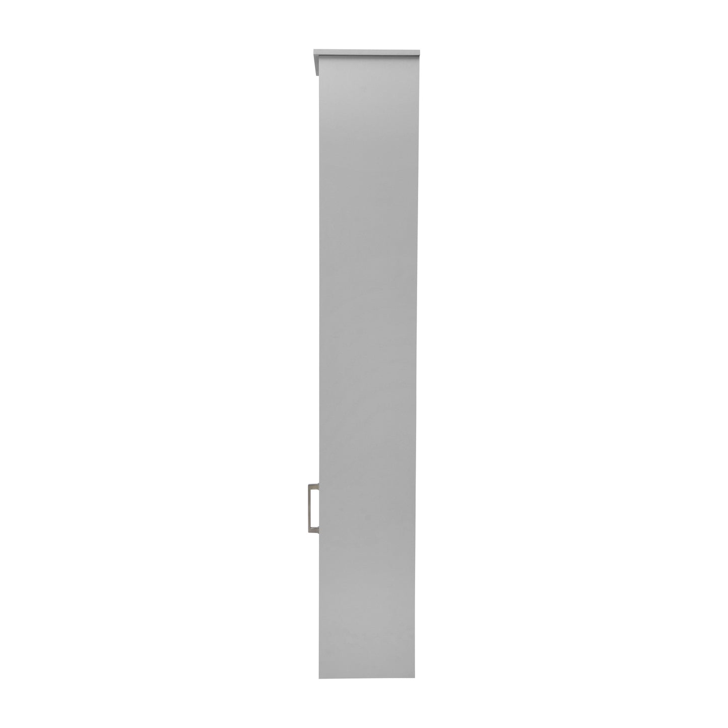 Vega Freestanding Linen Tower Storage Cabinet with Magnetic Close Door, In-Cabinet Adjustable Shelf, and 3 Upper Open Shelves in Gray Gray