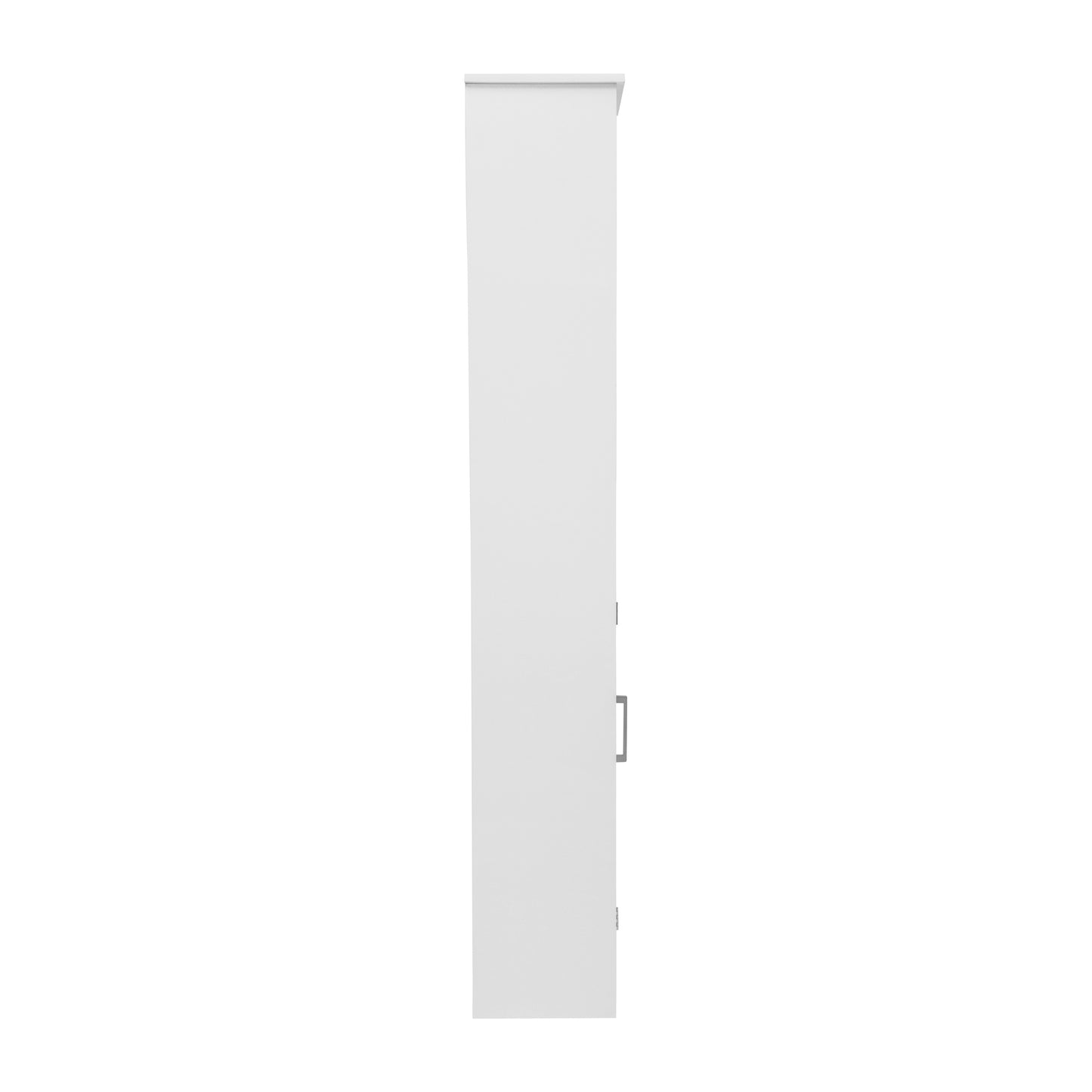 Vega Freestanding Linen Tower Storage Cabinet with Magnetic Close Door, In-Cabinet Adjustable Shelf, and 3 Upper Open Shelves in White White