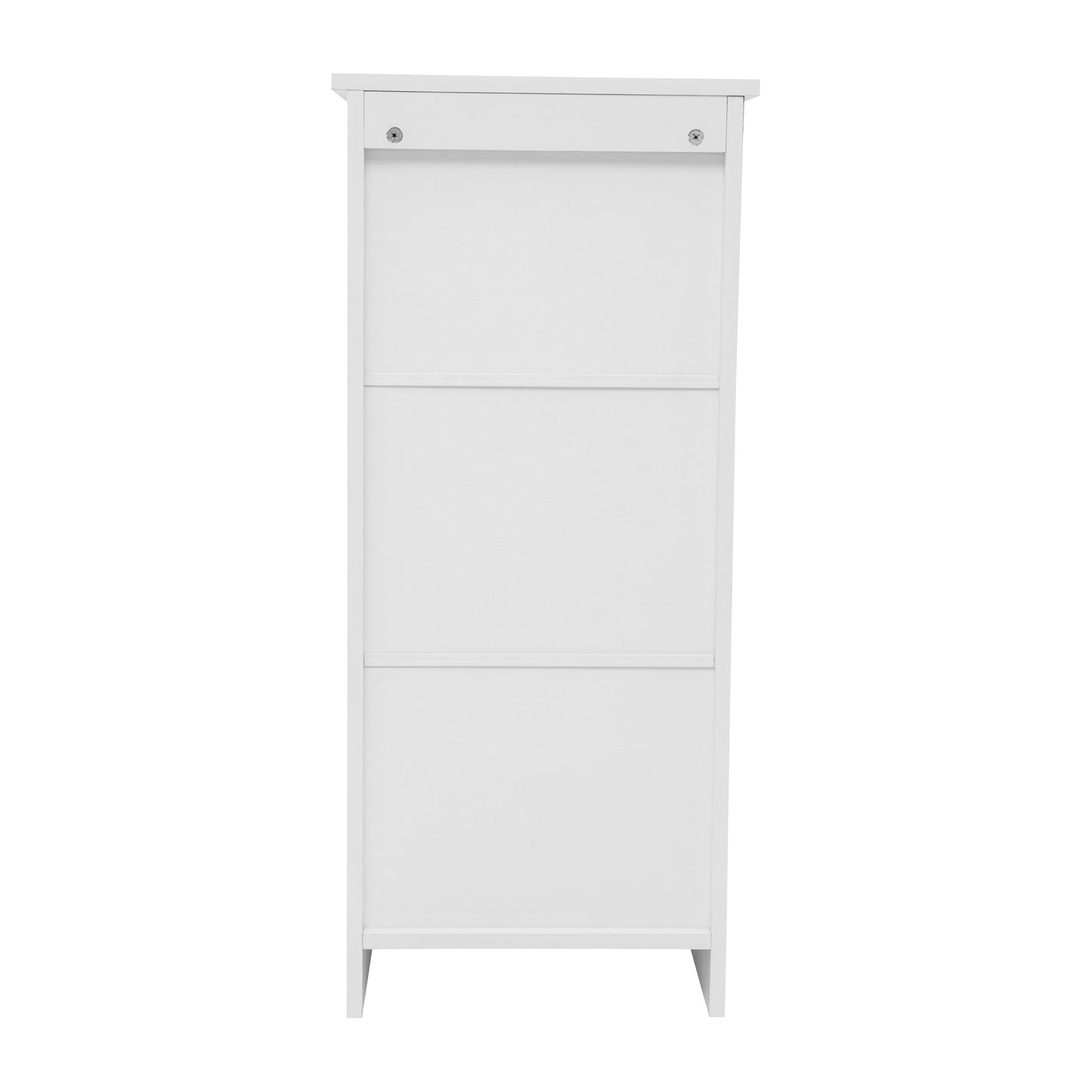 Vega Bathroom Storage Cabinet Organizer with Magnetic Closure Door, In-Cabinet Adjustable Shelf, and Upper Open Shelf in White White FS-VEGA-BATH-3-WH-GG