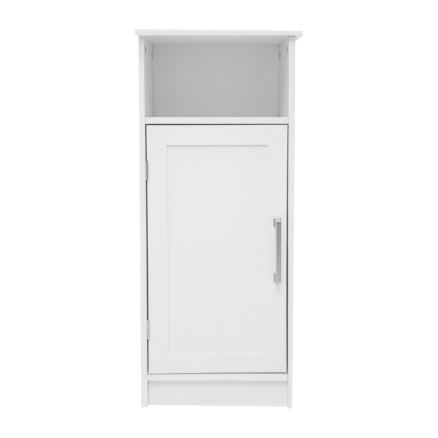 Vega Bathroom Storage Cabinet Organizer with Magnetic Closure Door, In-Cabinet Adjustable Shelf, and Upper Open Shelf in White White FS-VEGA-BATH-3-WH-GG