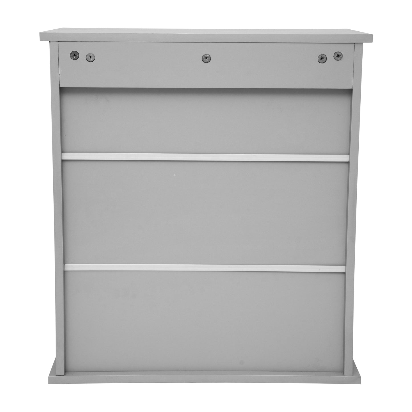 Vega Wall Mounted Bathroom Medicine Cabinet Storage Organizer with Two Magnetic Closure Doors, Adjustable Shelf, and Lower Open Shelf in Gray Gray